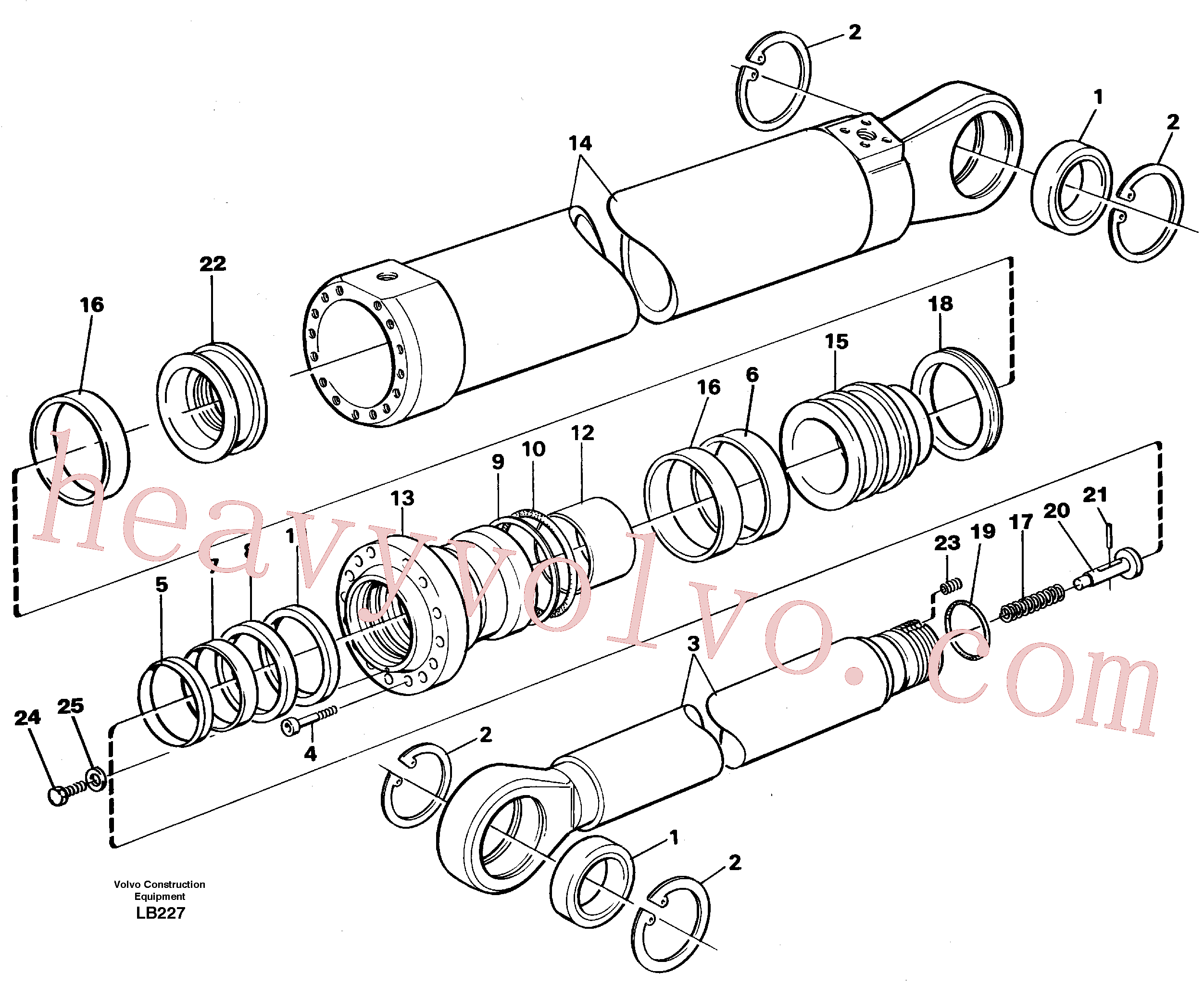 VOE14346168 for Volvo Dipper cylinder, backhoe equipment(LB227 assembly)