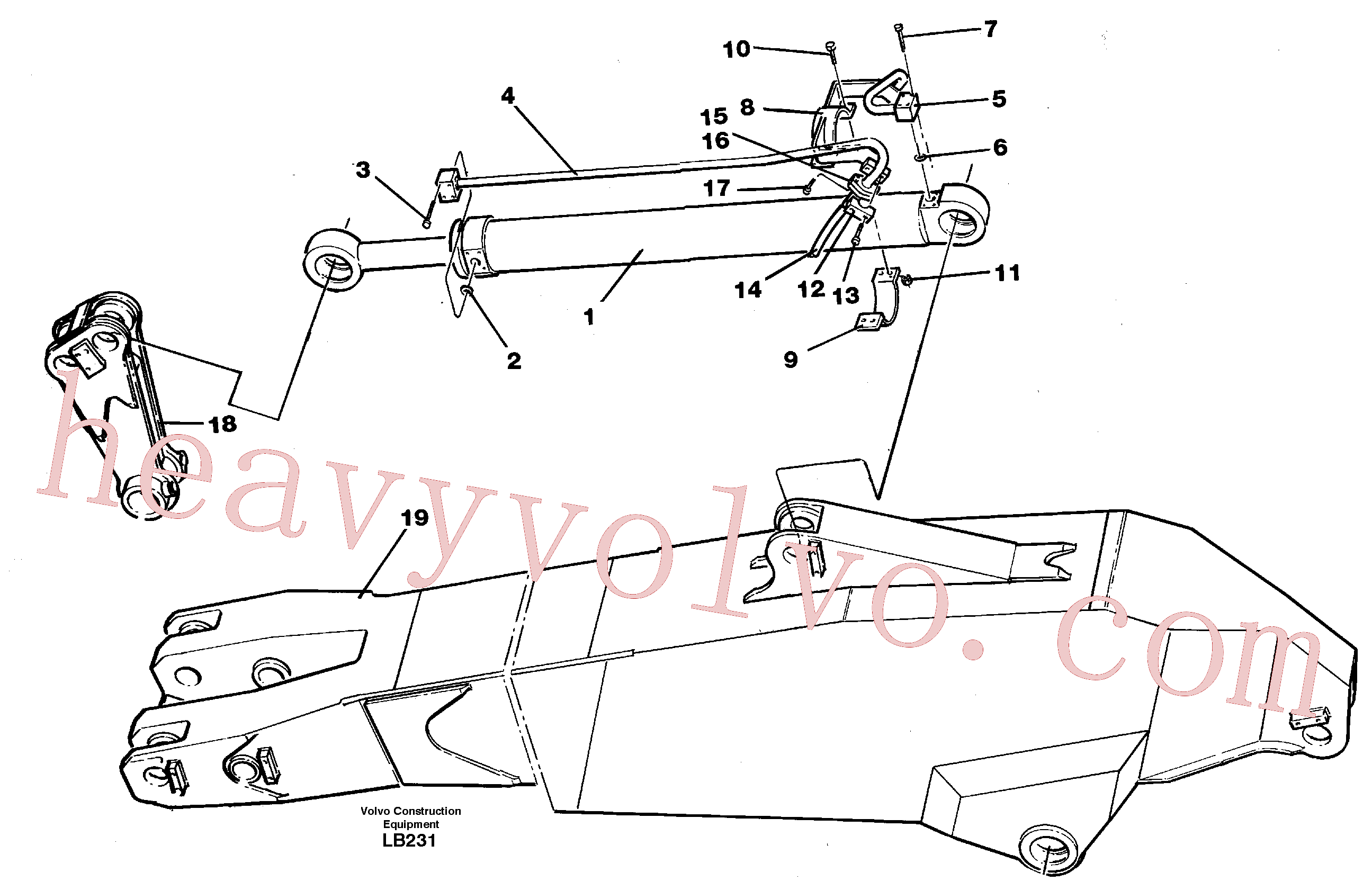 VOE14266103 for Volvo Cylinder hydraulics, dipper arm(LB231 assembly)