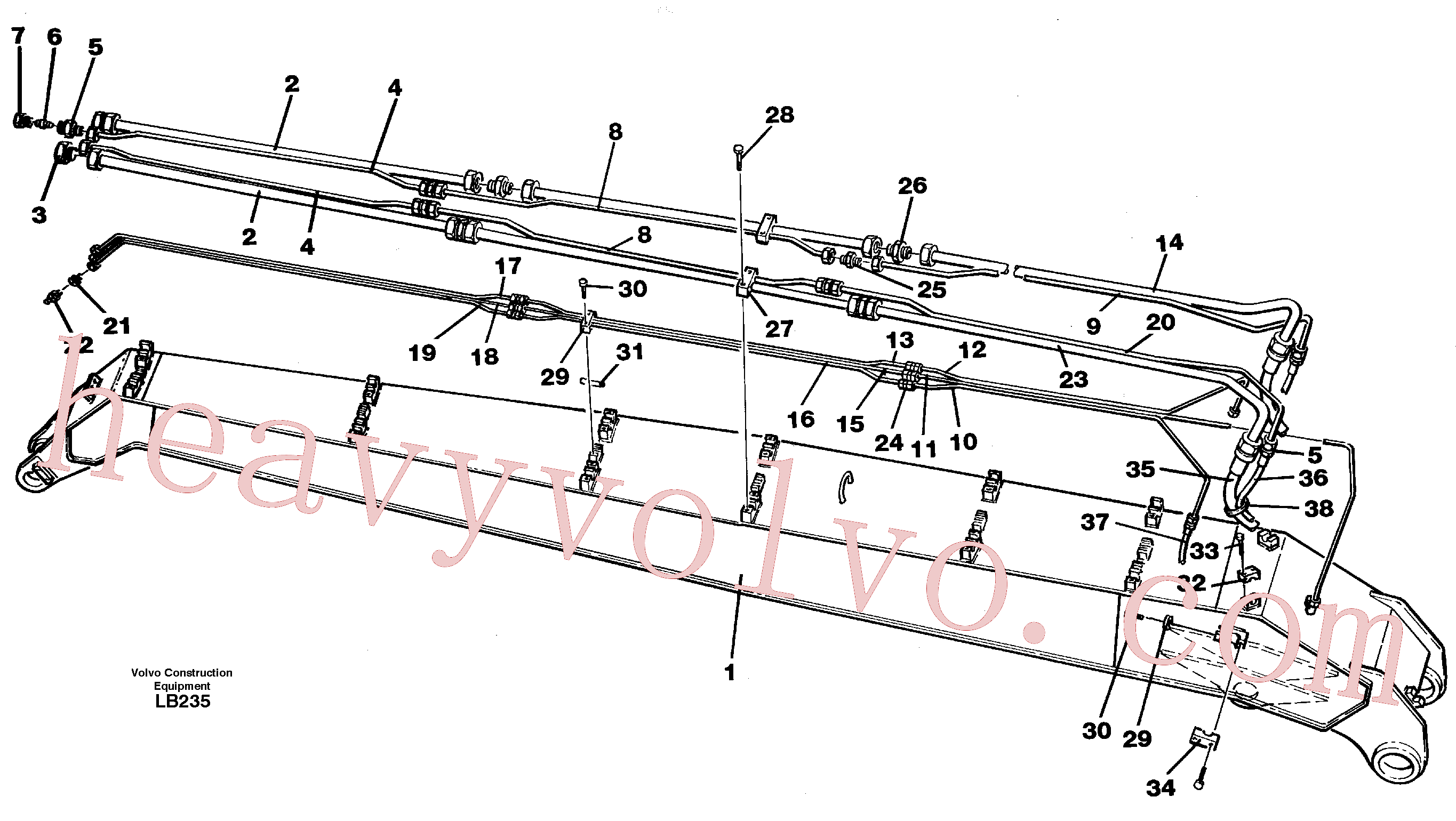 VOE14242337 for Volvo Tubes, assembly, handling dipper arm 6.5m(LB235 assembly)