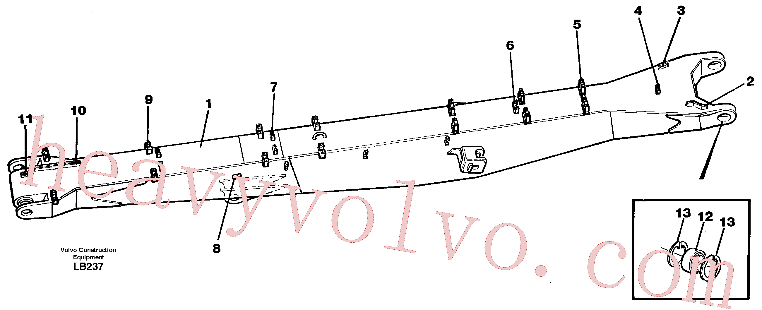 VOE14083391 for Volvo Material handling boom 8.6m(LB237 assembly)