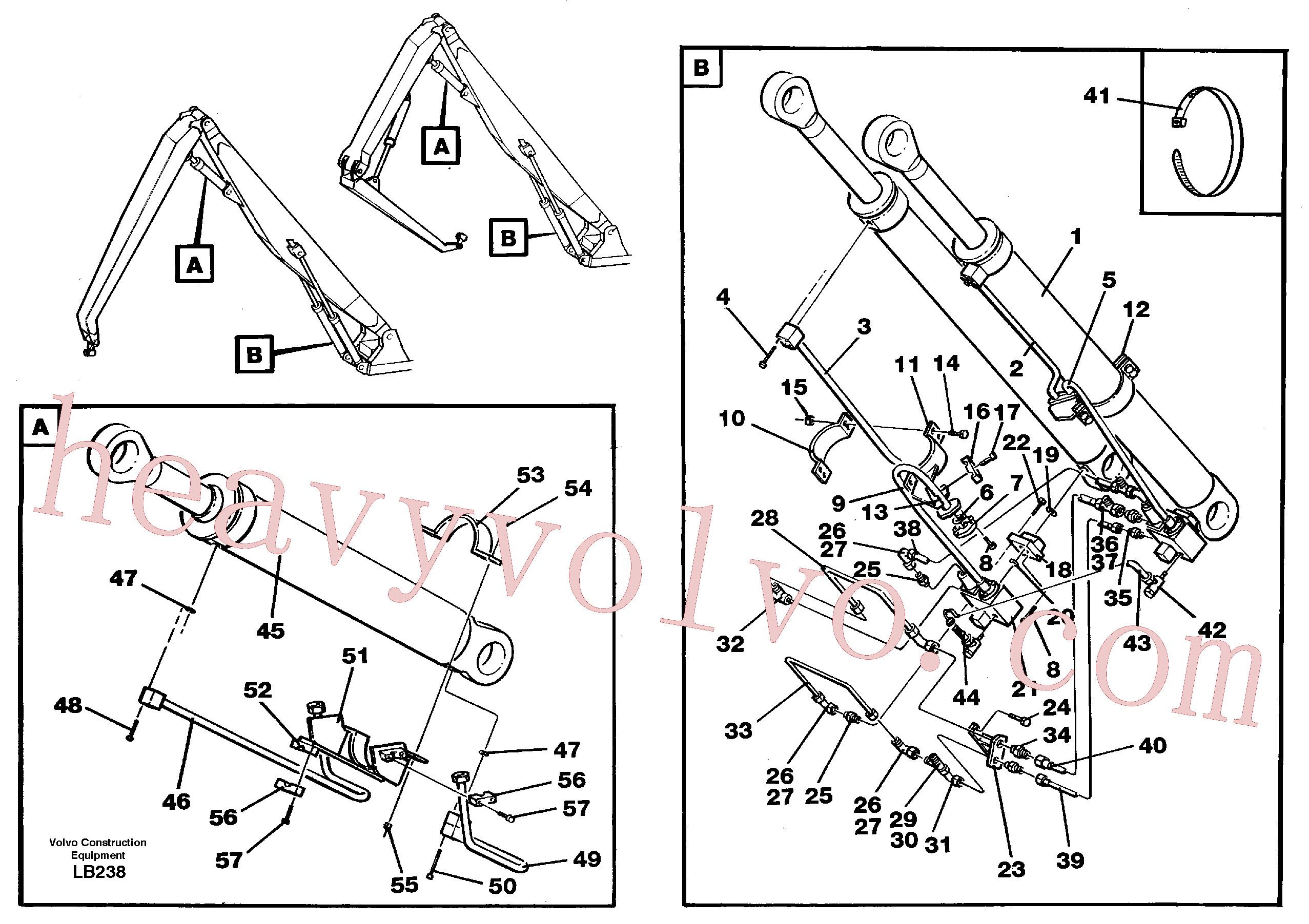 VOE14083391 for Volvo Cylinder hydraulics, handling boom 8.6m, 7.0m(LB238 assembly)