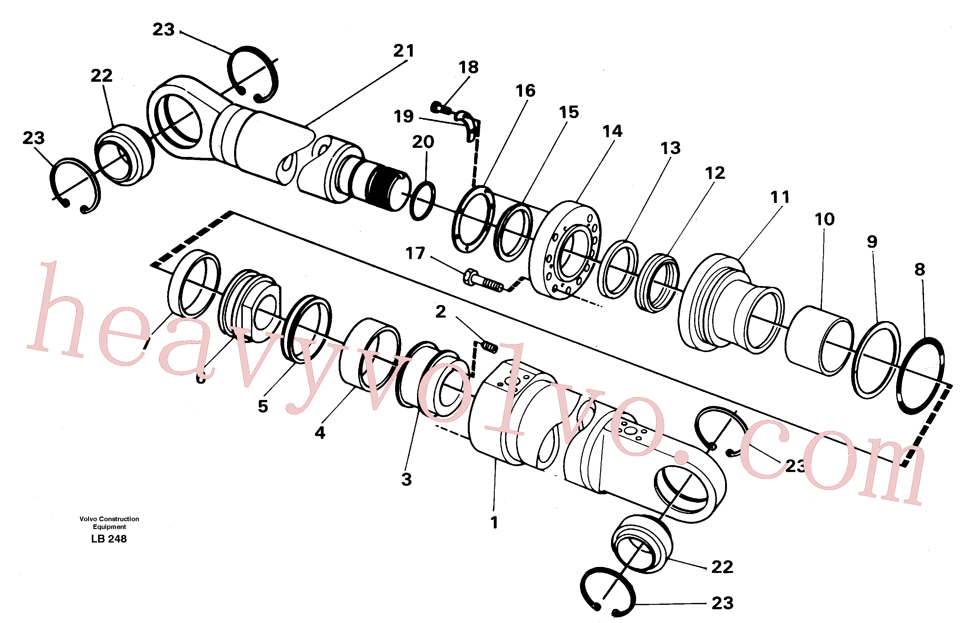 VOE14053354 for Volvo Crane beam cylinder, material handle equipment(LB248 assembly)