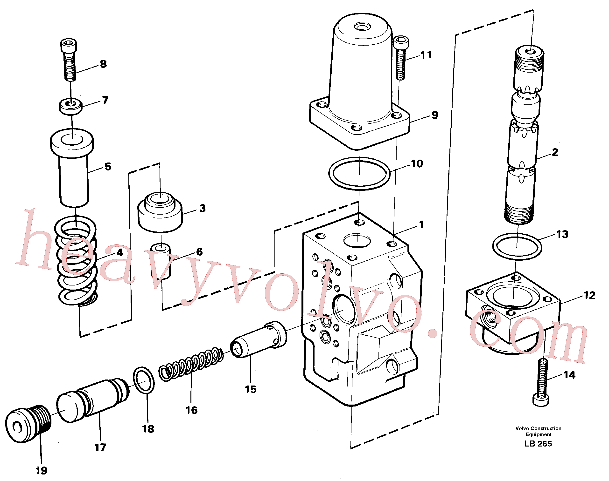 VOE14264483 for Volvo Four-way valve, dipper primary(LB265 assembly)