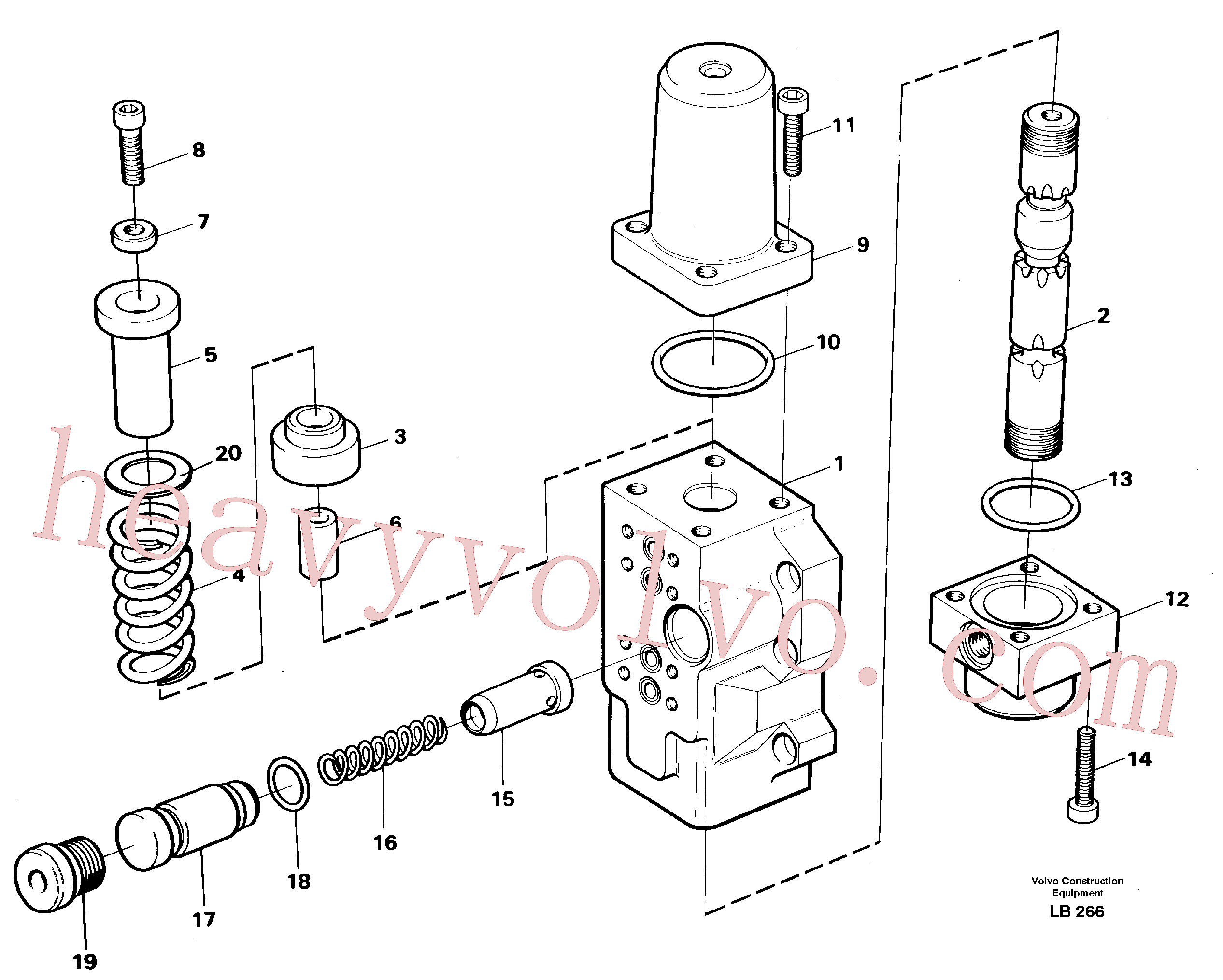 VOE14264484 for Volvo Four-way valve, dipper secondary(LB266 assembly)