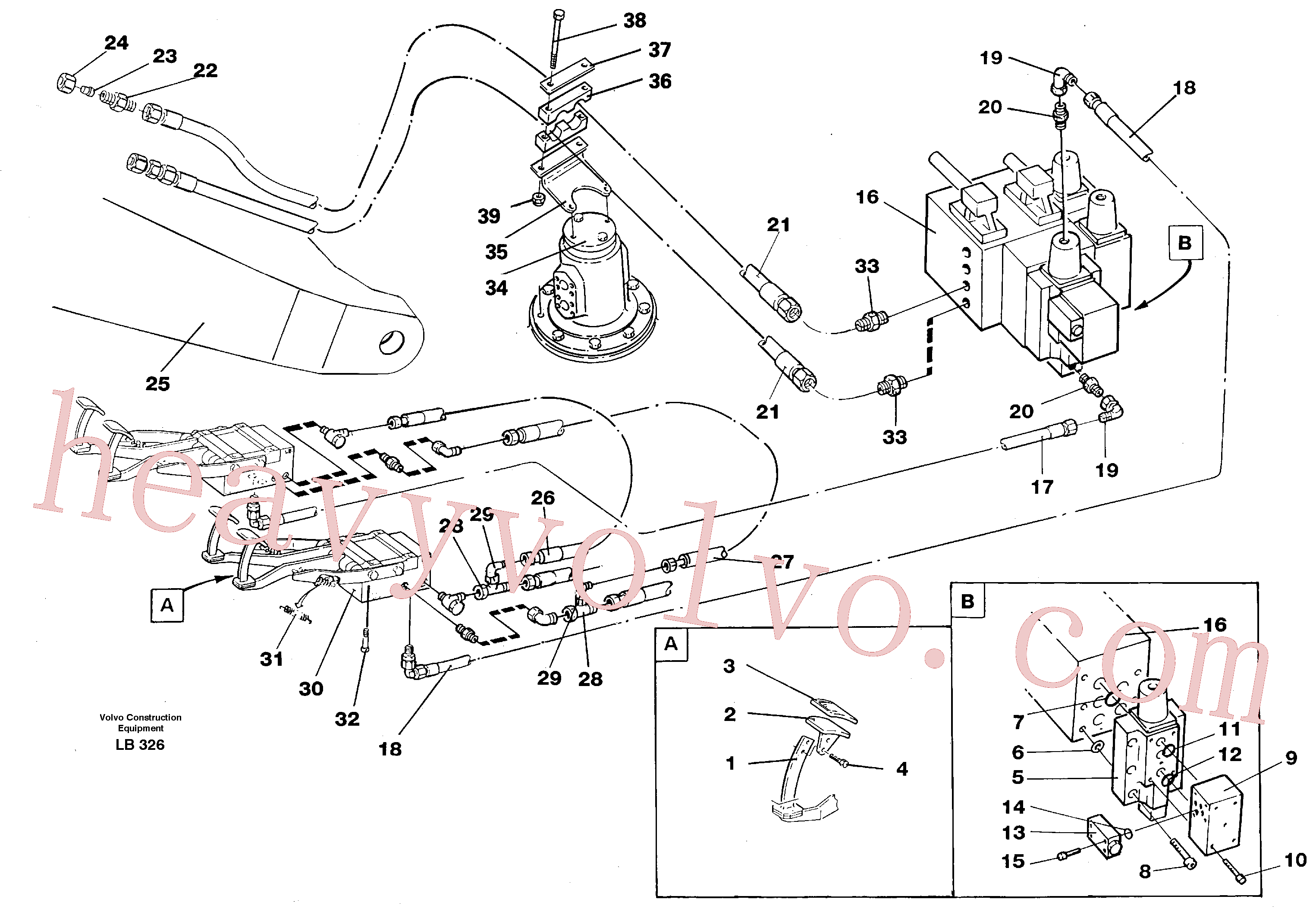 VOE14213153 for Volvo Slope bucket/rotating grab hydraulics in base machine(LB326 assembly)