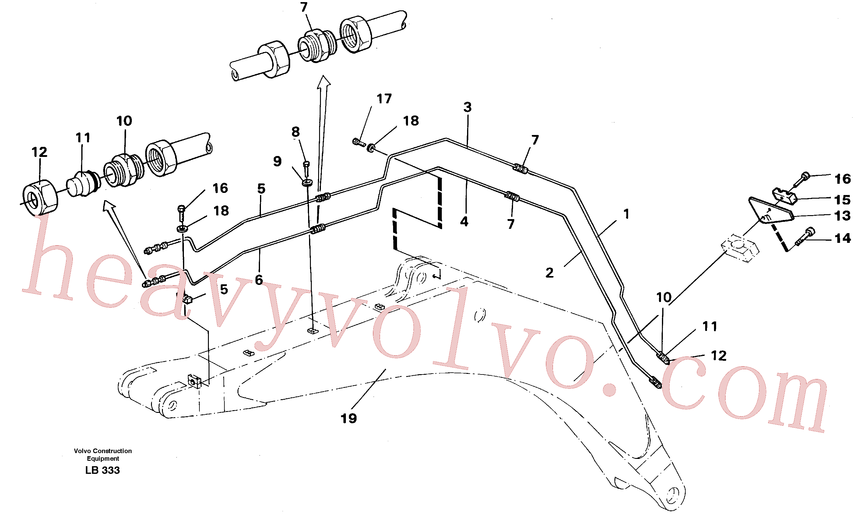 VOE14242478 for Volvo Hydr. quick fit equipm. on boom 6.65m(LB333 assembly)