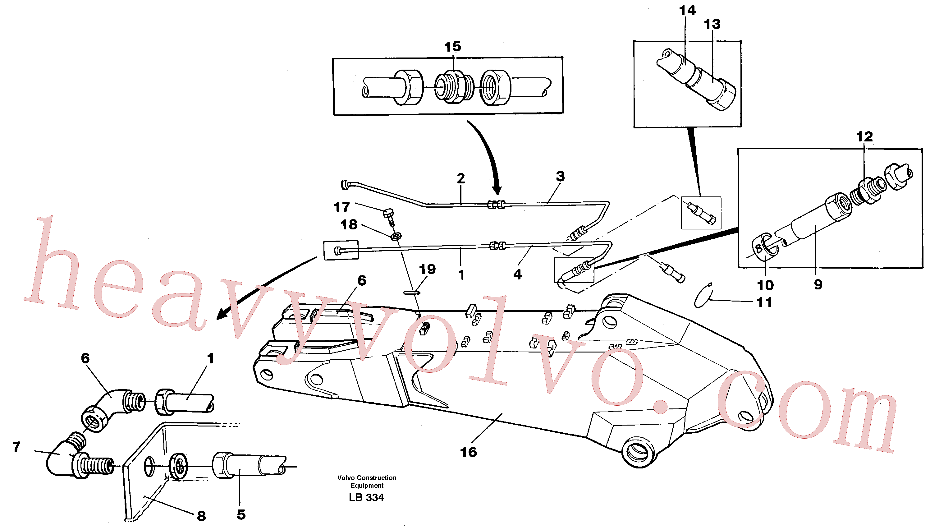 VOE14256616 for Volvo Hydr. quick fit equipm. on dipper arm, 2.50m, 3.50m(LB334 assembly)