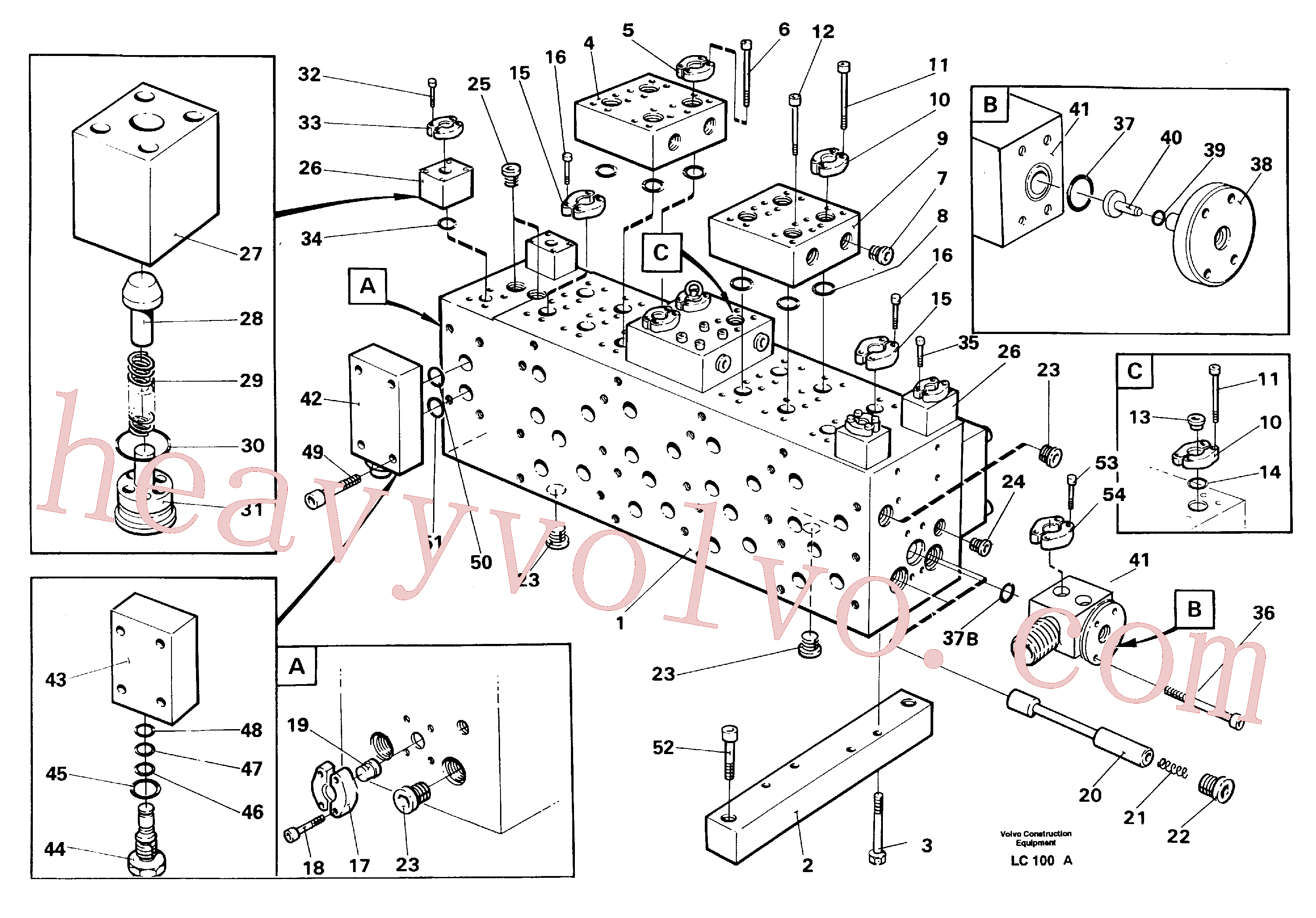 VOE14054736 for Volvo Main valve assembly block(LC100A assembly)