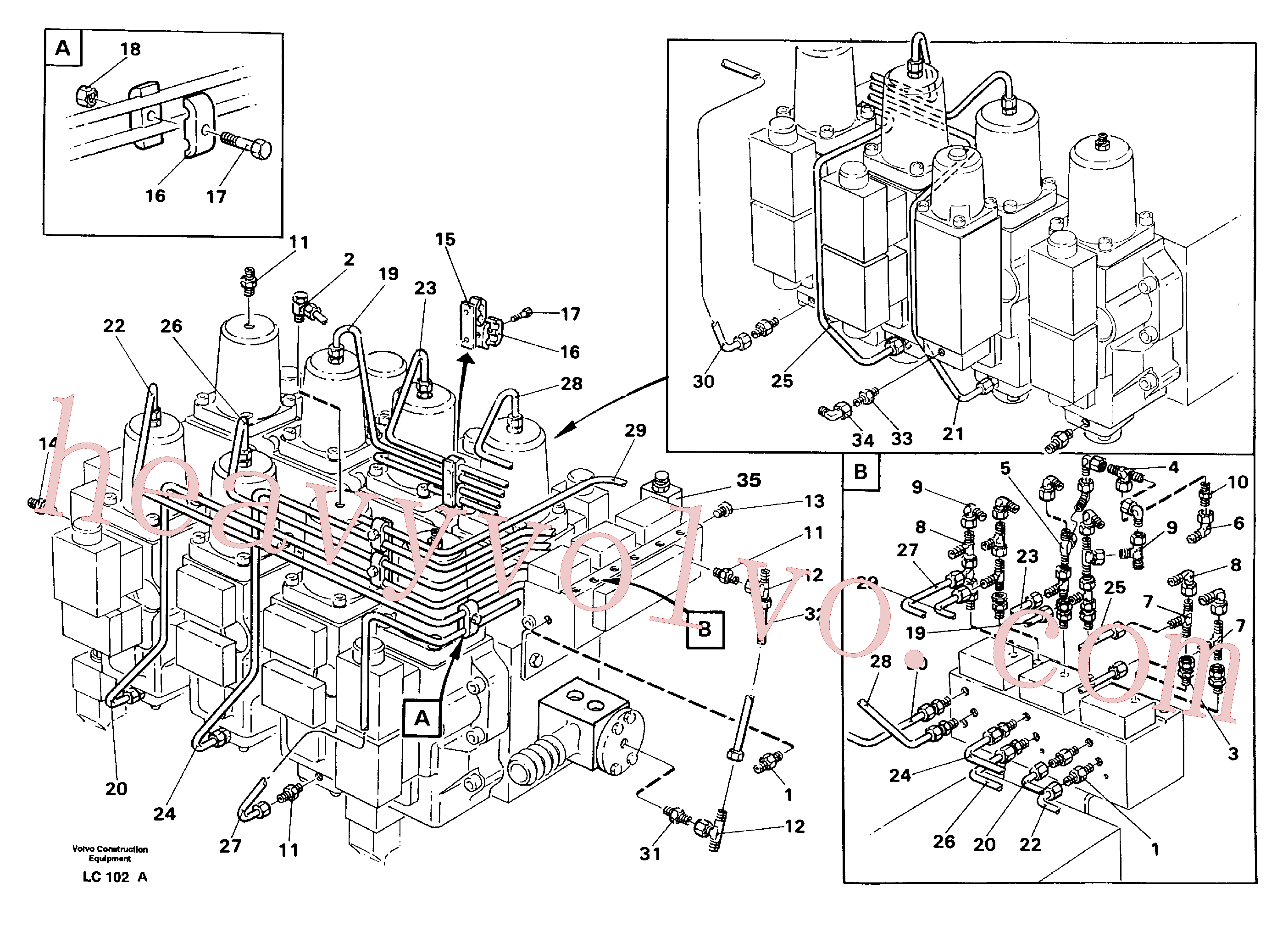 VOE14216050 for Volvo Main valve assembly, tubes connections(LC102A assembly)