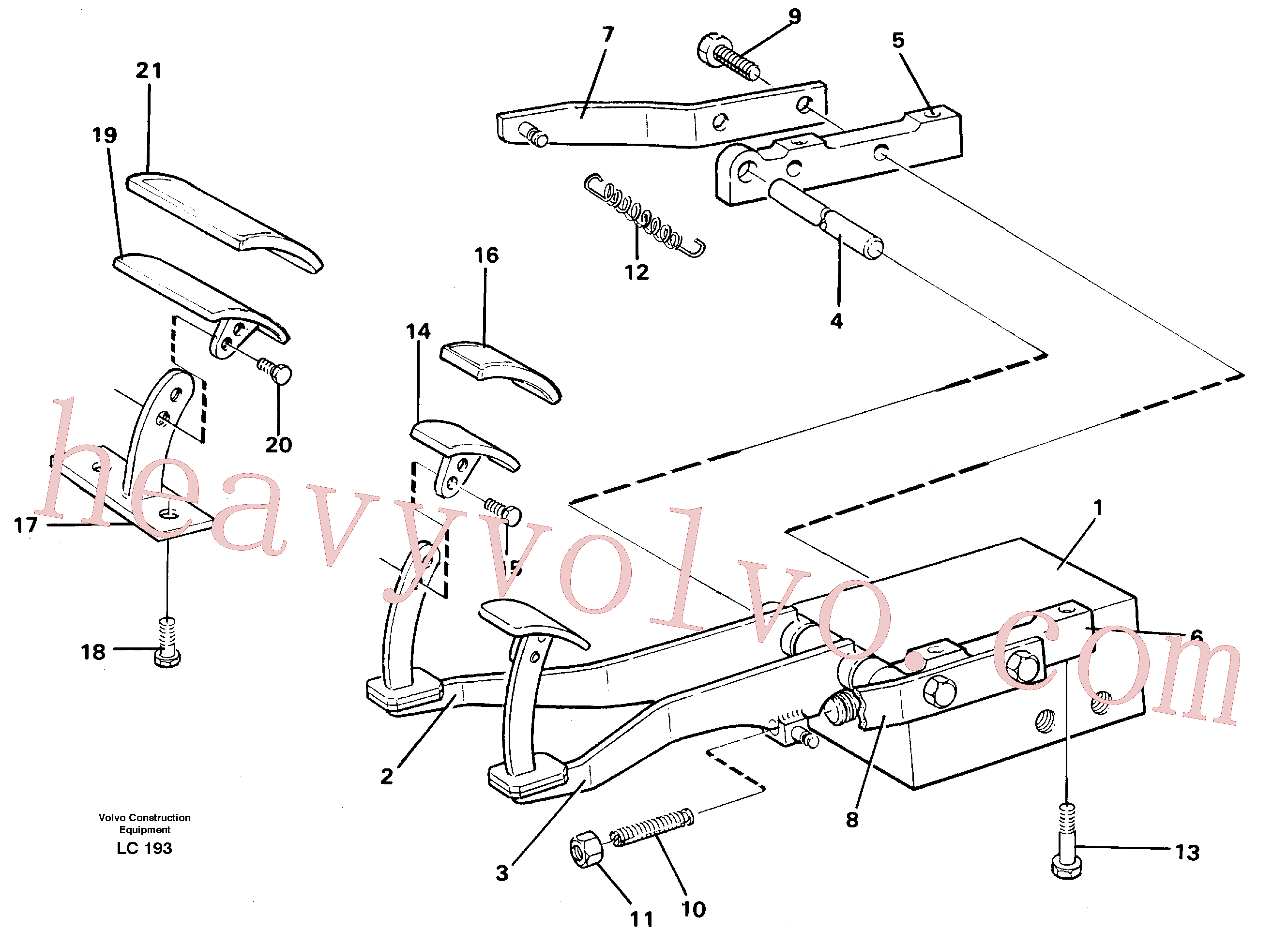 VOE14243536 for Volvo Pedal valve with foot rest(LC193 assembly)