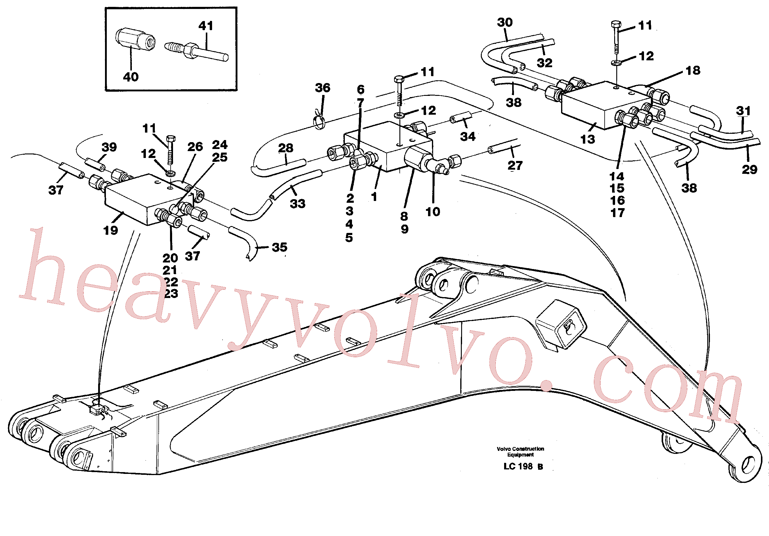 VOE14214029 for Volvo Automatic backhoe boom, lubrication 7,6m(LC198B assembly)