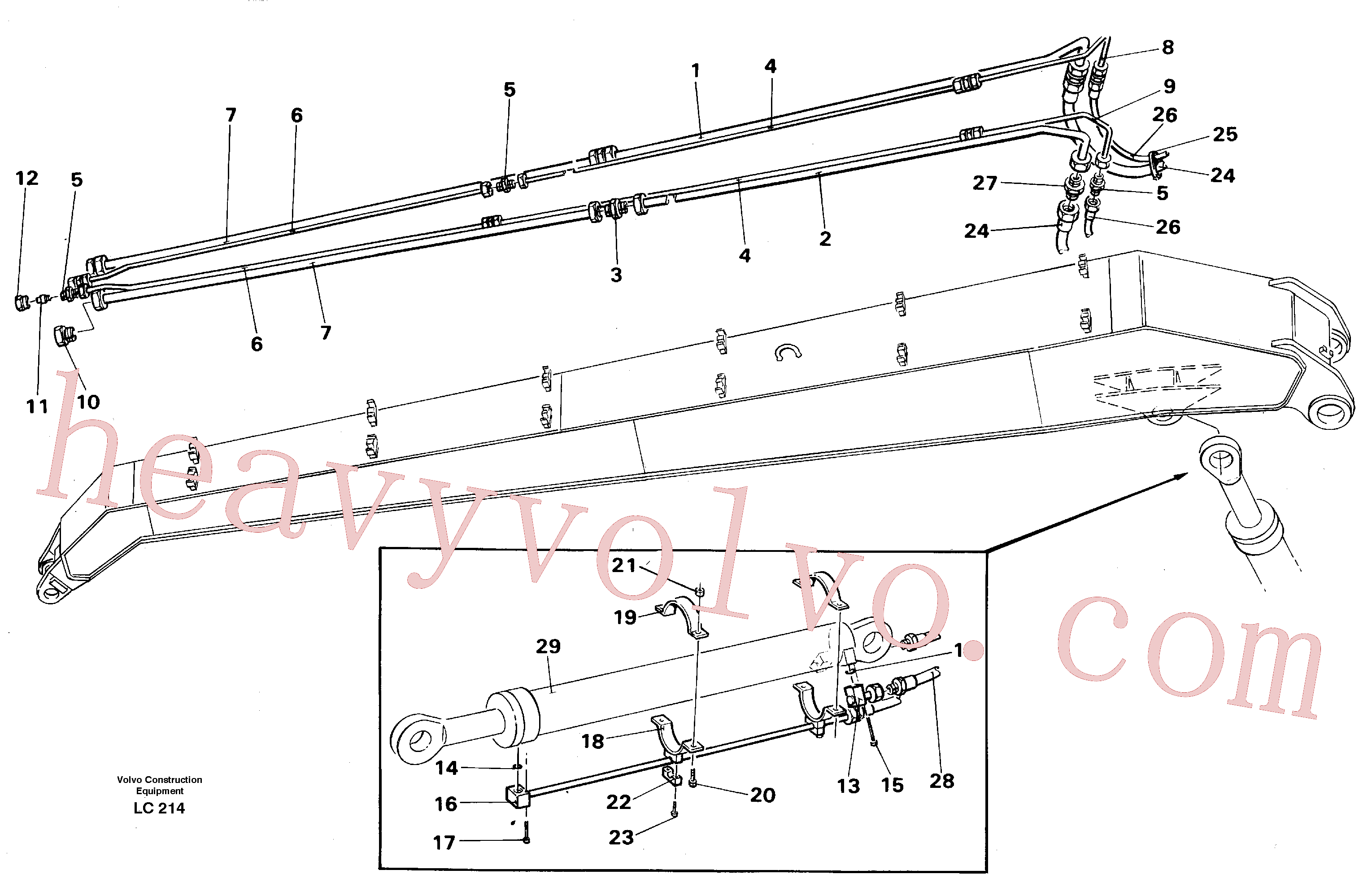 VOE14043569 for Volvo Hydraulic system, dipper arm, handling equipment(LC214 assembly)