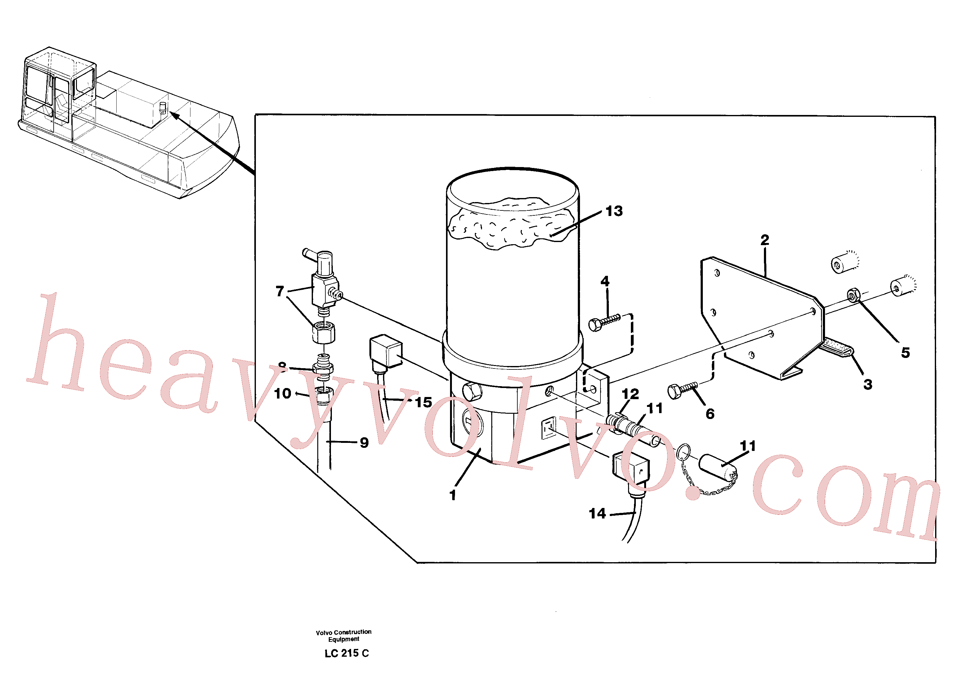 VOE14248431 for Volvo Automatic lubrication(LC215C assembly)