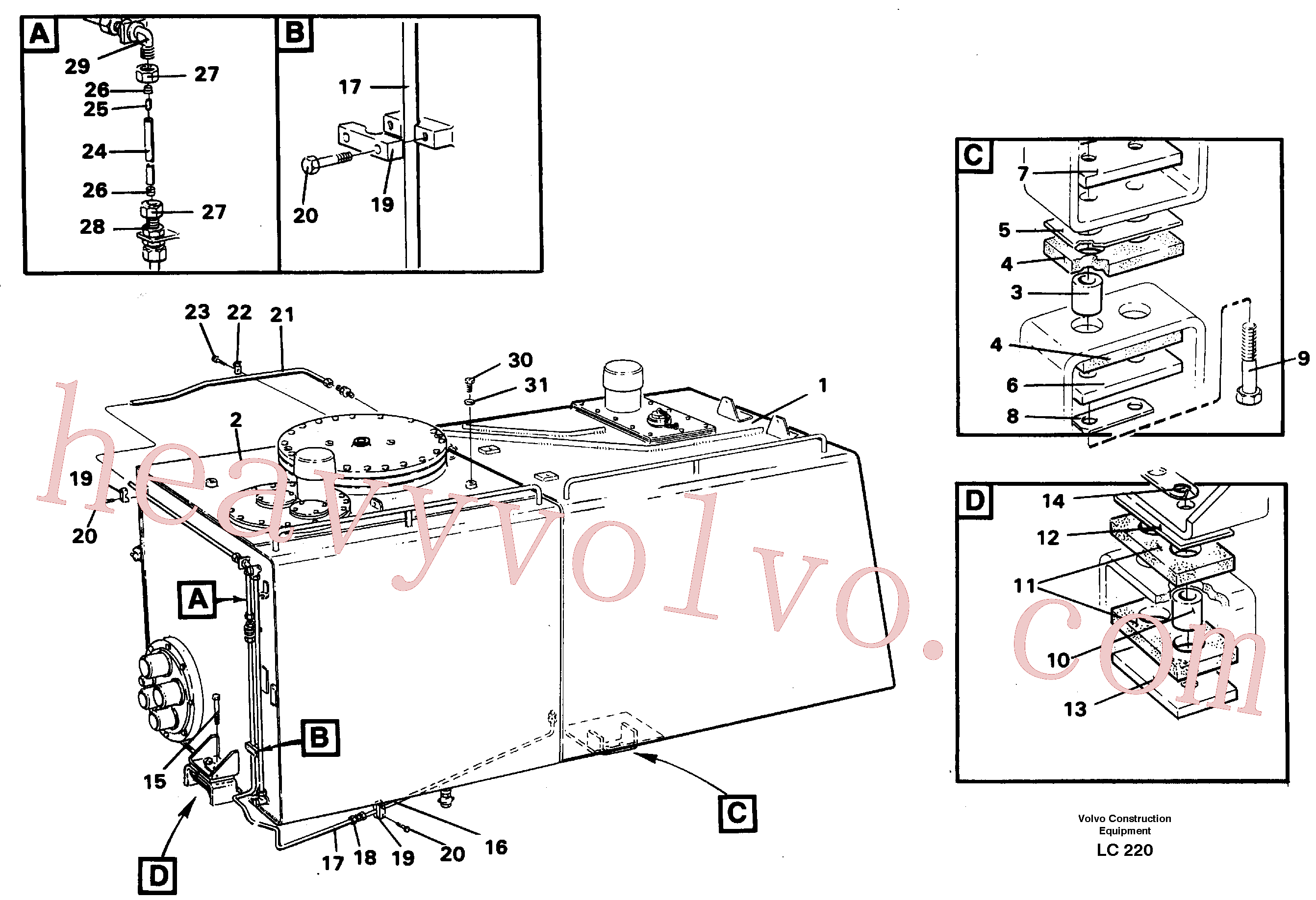 VOE14234131 for Volvo Fuel tank with fitting parts(LC220 assembly)