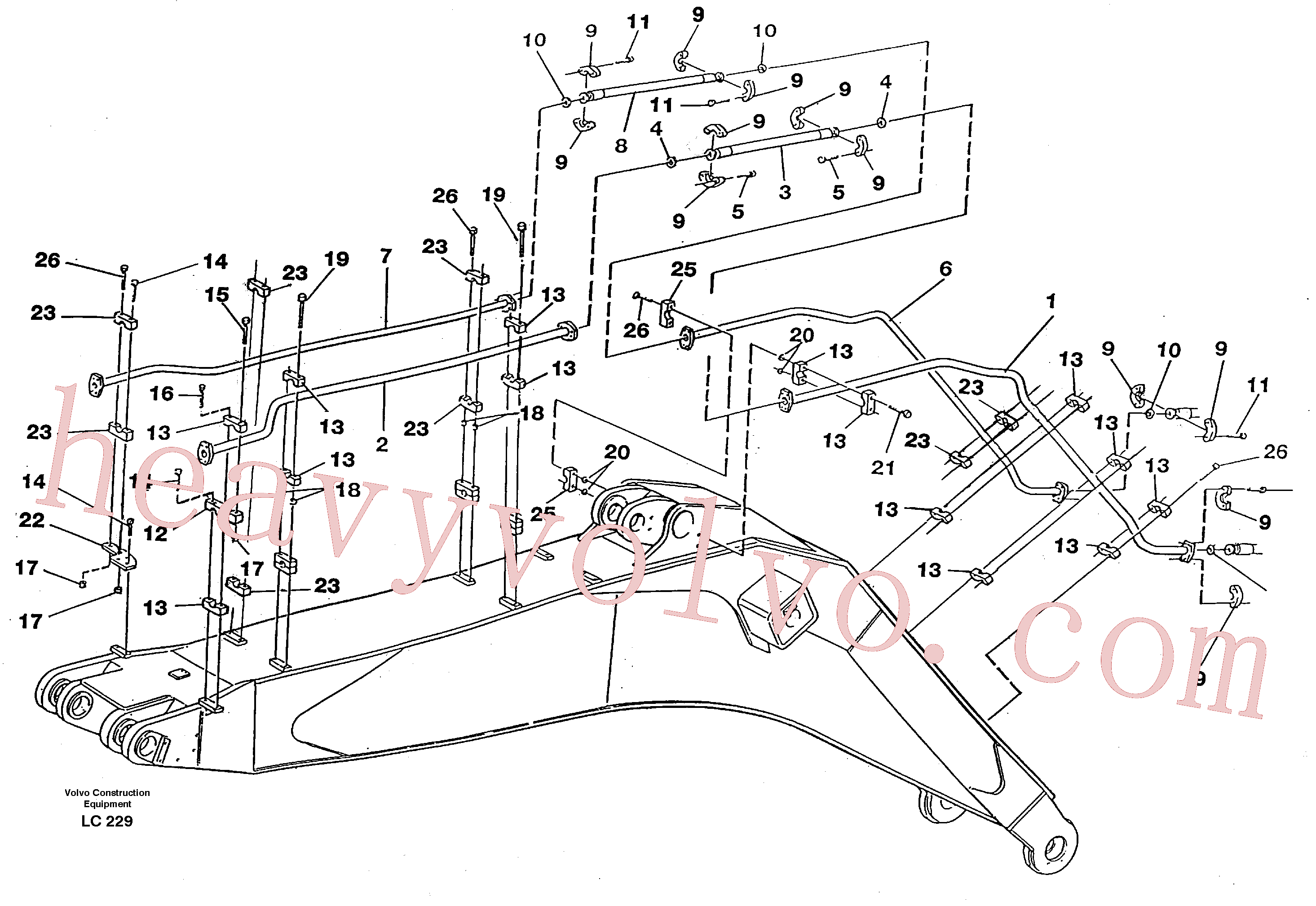 VOE14260950 for Volvo Hammer hydraulics on boom, 7.6 M(LC229 assembly)