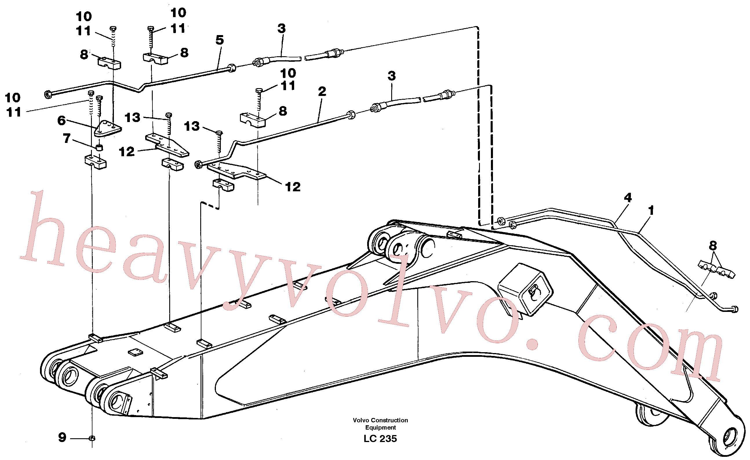 VOE14264714 for Volvo Slope bucket and grapple hydraulics on boom, 6.6 M(LC235 assembly)