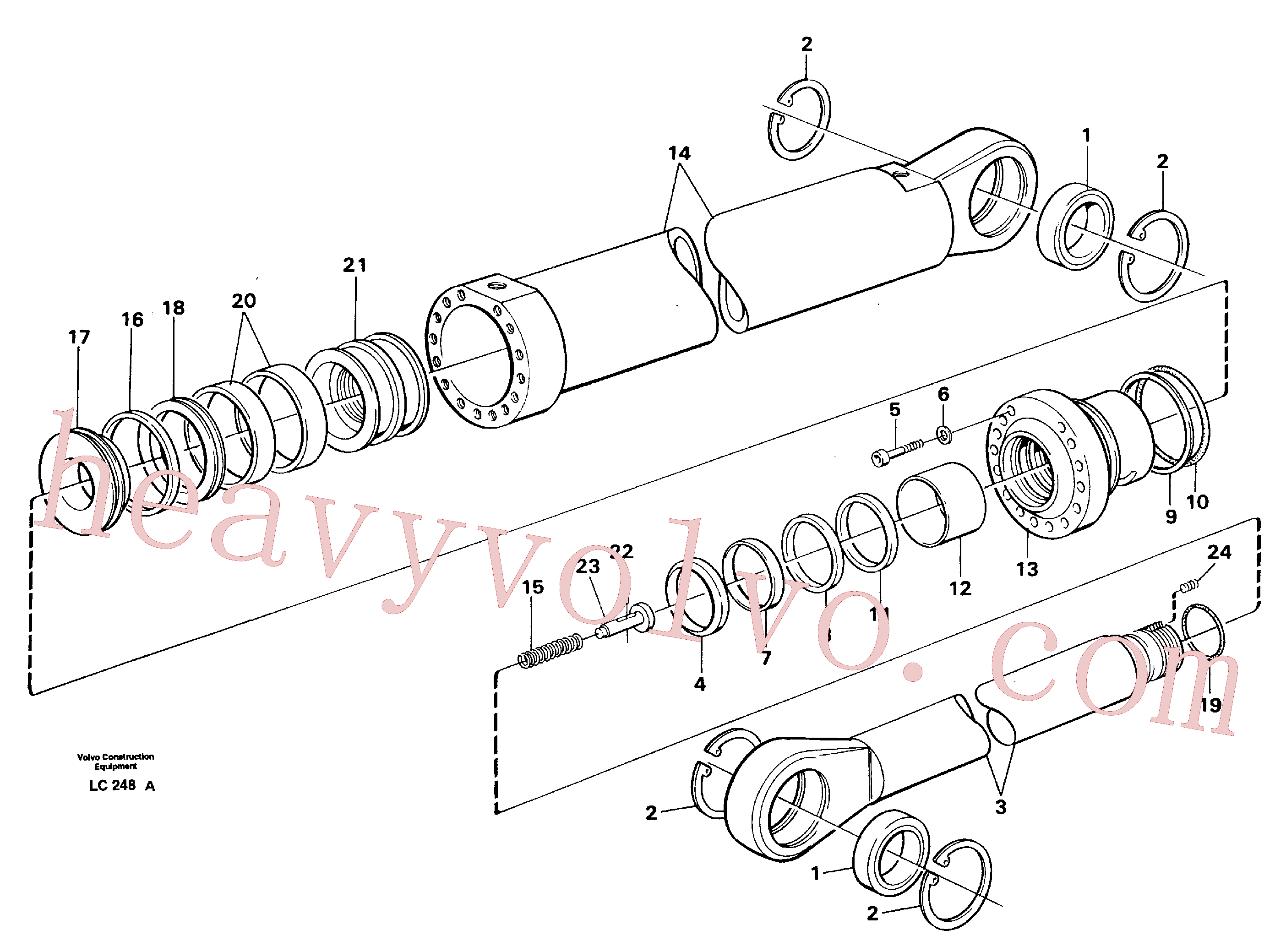 VOE14215450 for Volvo Boom cylinder, handling equipment(LC248A assembly)