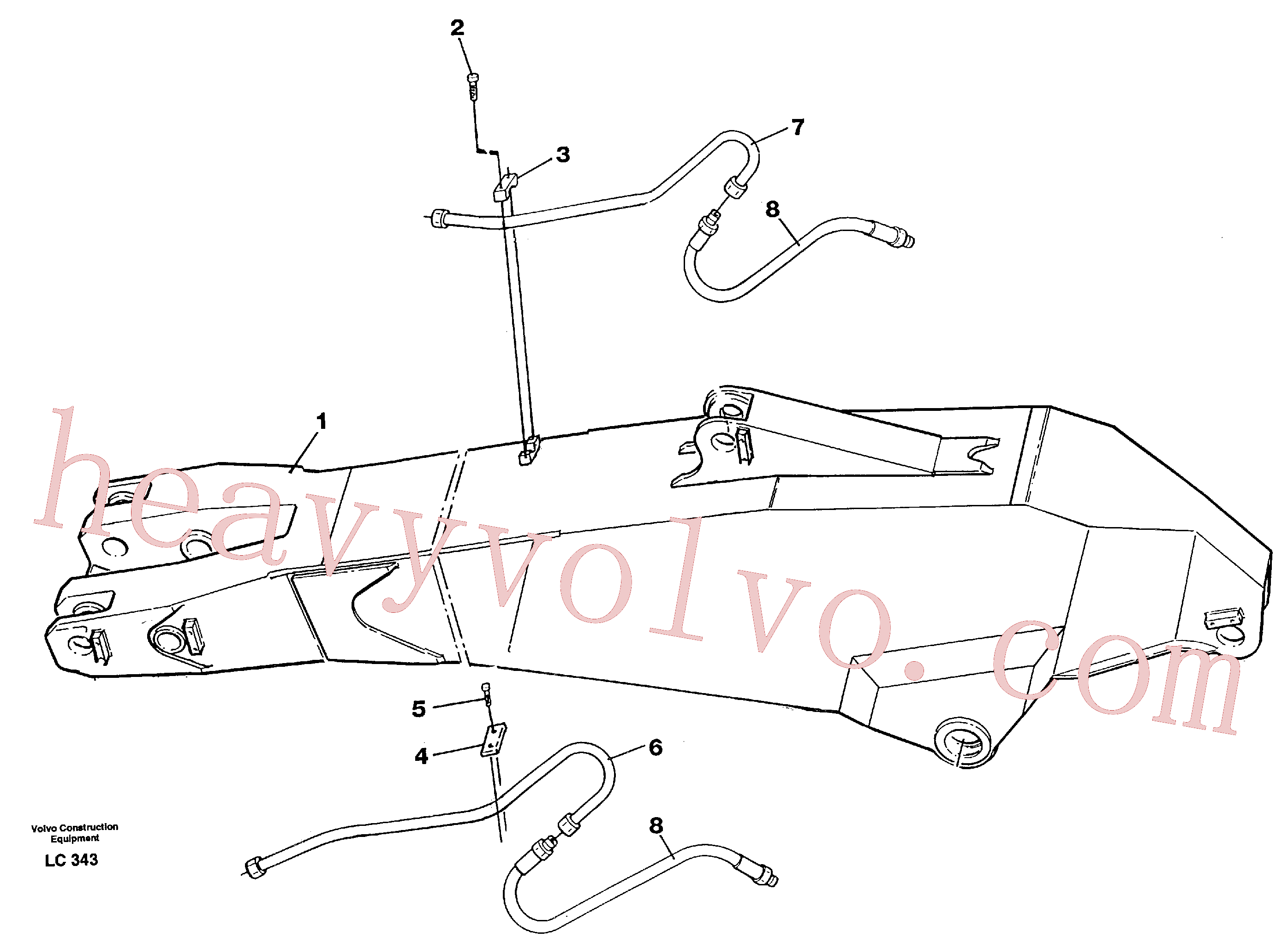 VOE14267894 for Volvo Slope bucket and grapple hydraulics on dipper arm,2.75m/3.25m(LC343 assembly)