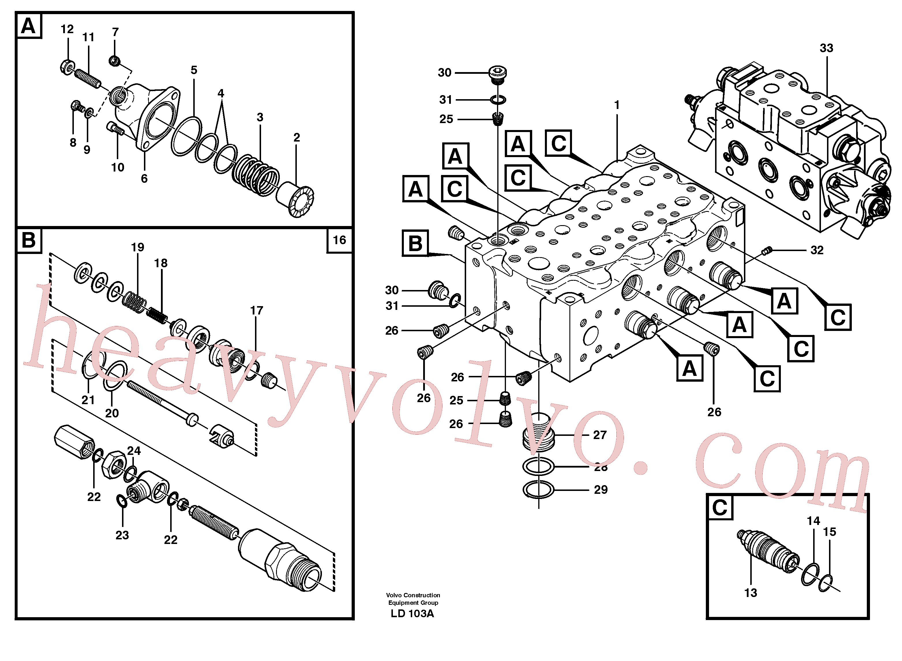 VOE11704844 for Volvo Main valve assembly, A(LD103A assembly)