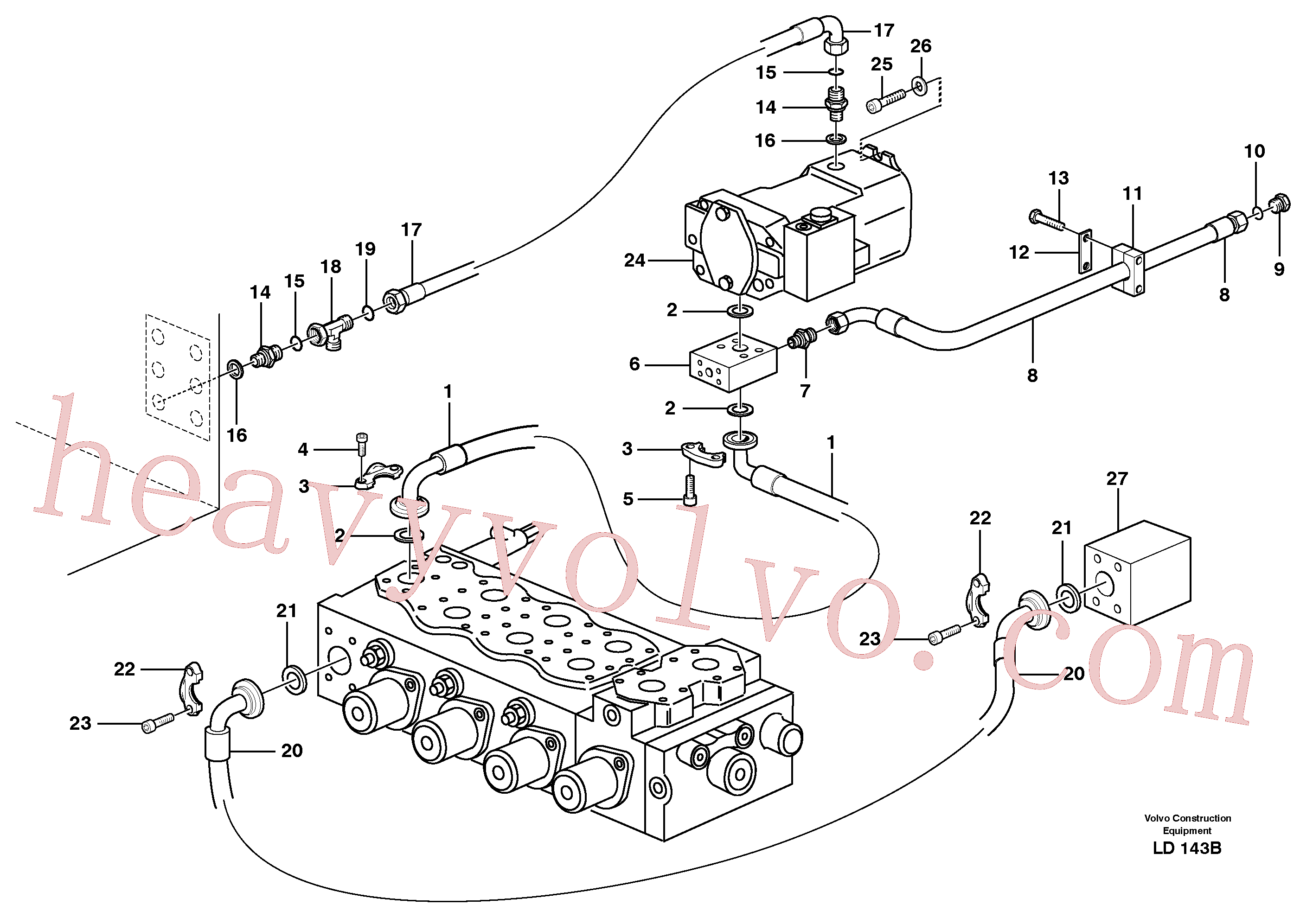 VOE935269 for Volvo Hydraulic system, feed line(LD143B assembly)