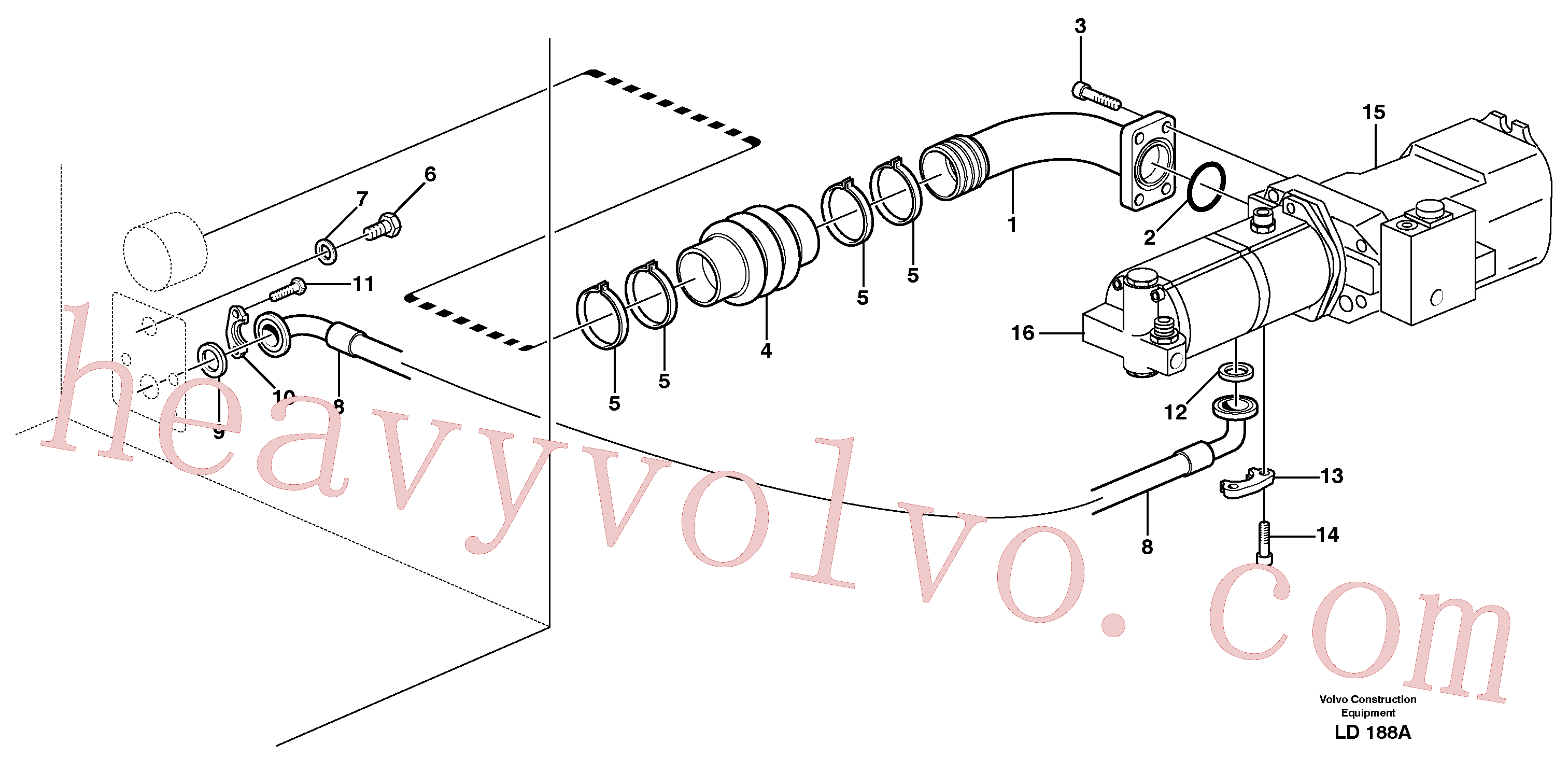 VOE14370095 for Volvo Hydraulic system suction lines(LD188A assembly)