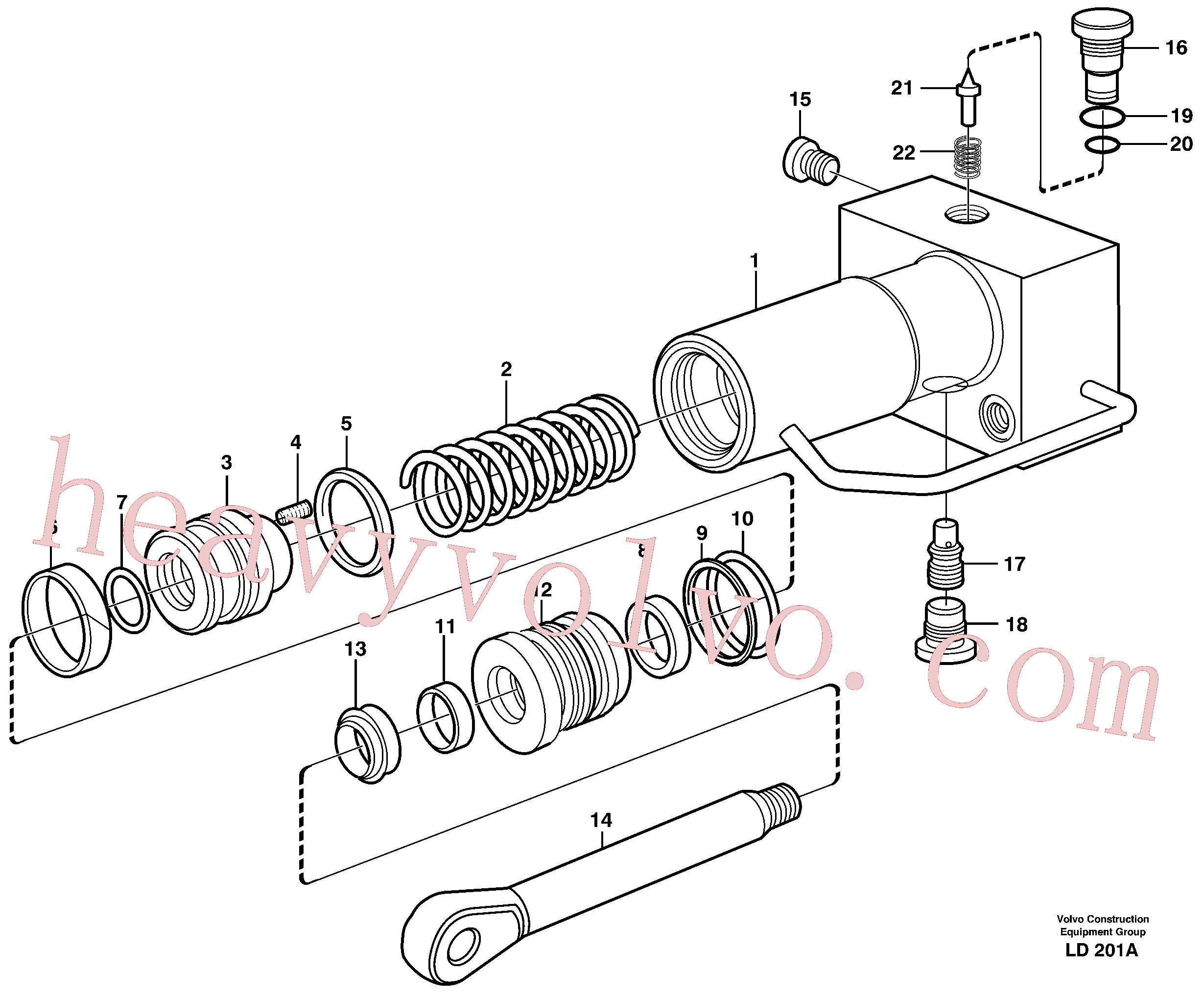 VOE14023409 for Volvo Hydraulic cylinder, quick attachment(LD201A assembly)