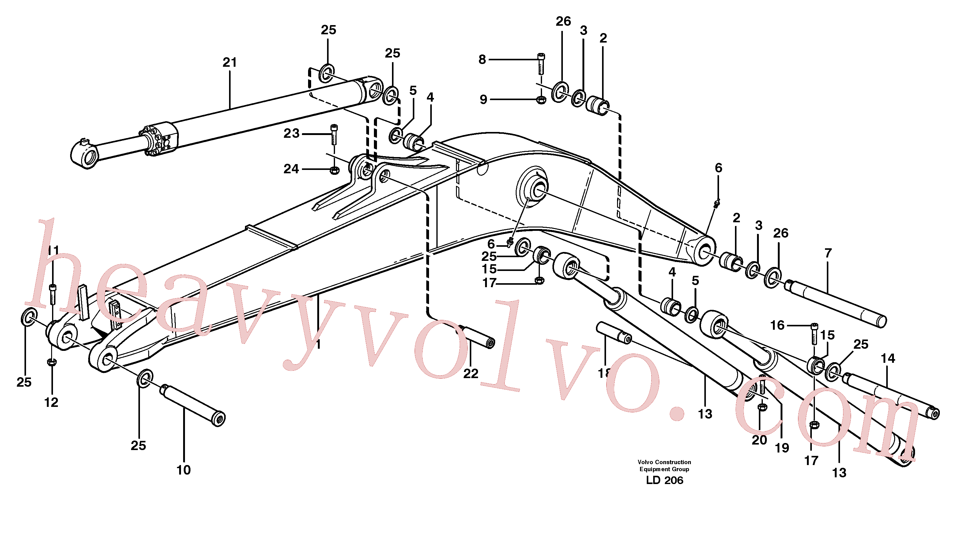 VOE14373420 for Volvo Backhoe boom incl. attachements, 5,0m(LD206 assembly)