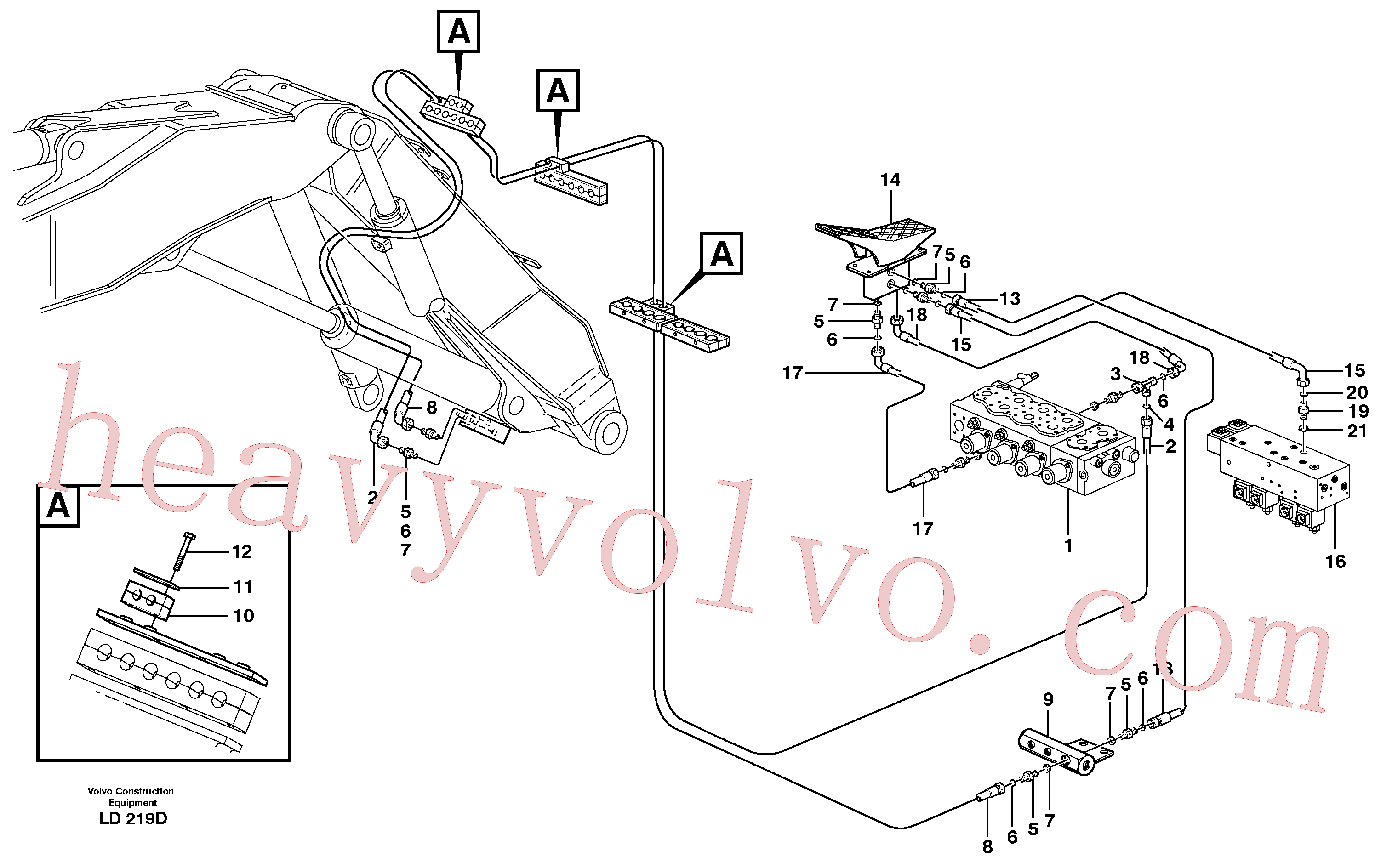 VOE932039 for Volvo Servo hydraulics, adjustable boom. X2(LD219D assembly)