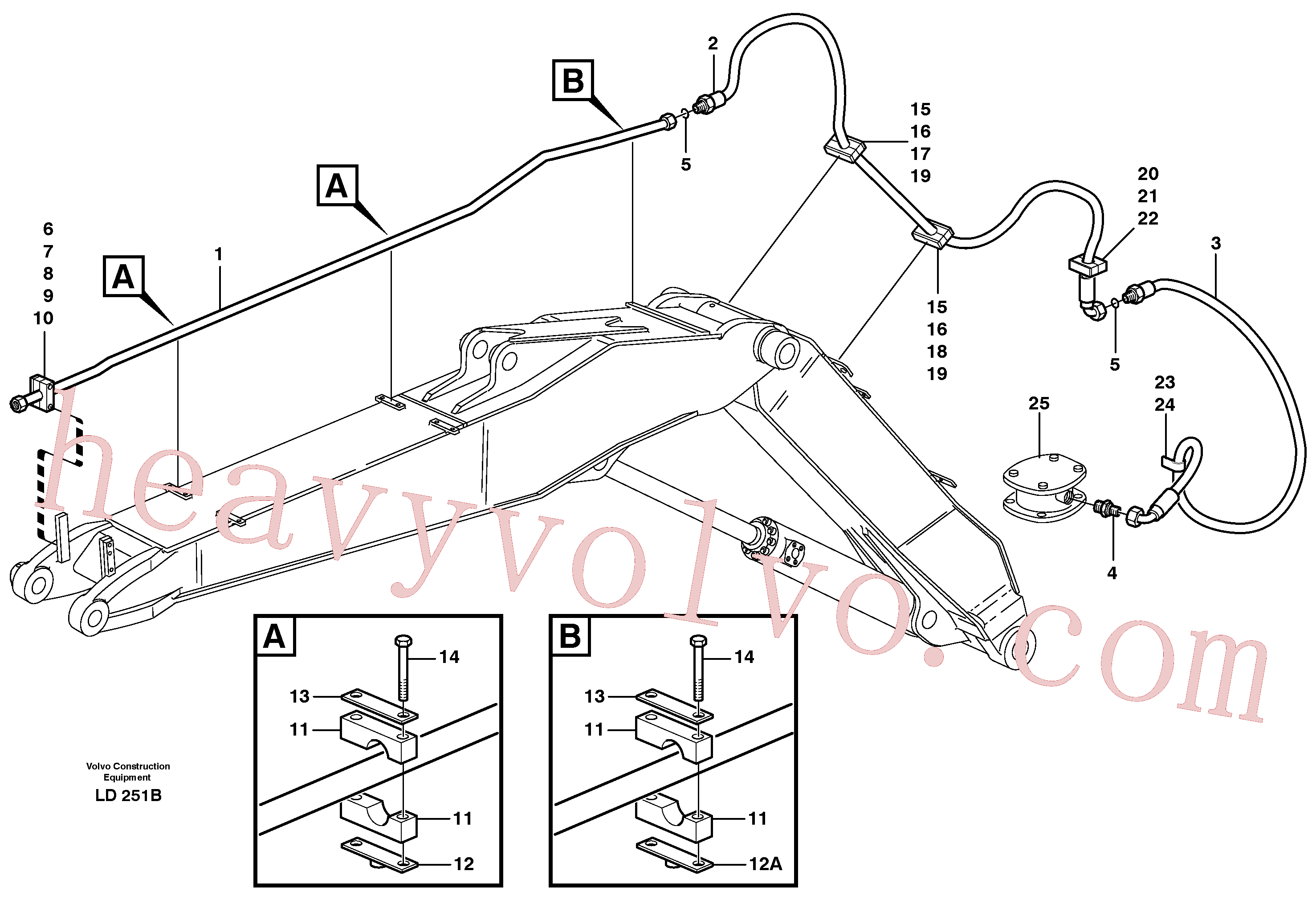 VOE14371668 for Volvo Hammer hydraulics on adjustable boom, return line(LD251B assembly)