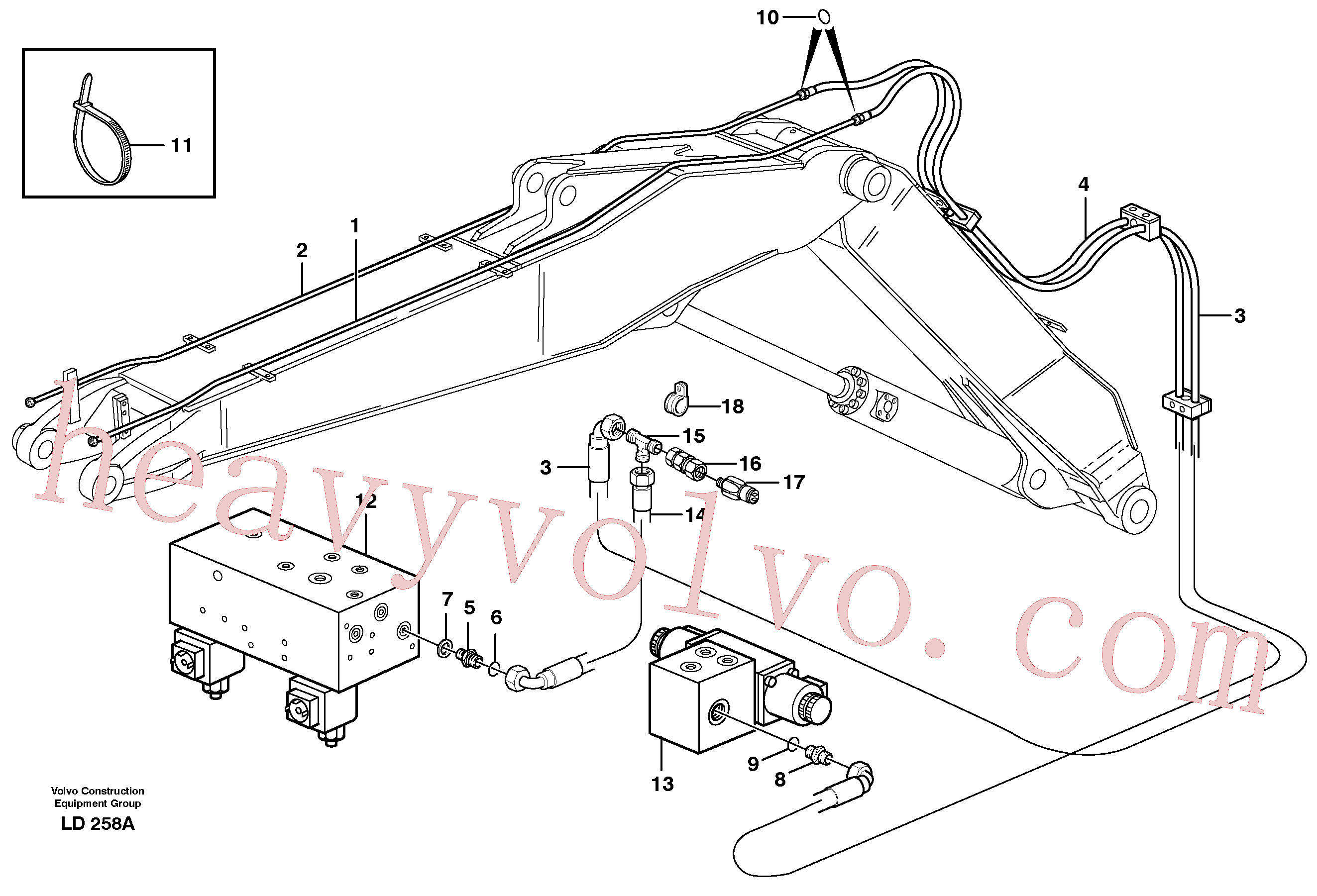 VOE14370644 for Volvo Hydr. quick fit equipm. on adjustable boom(LD258A assembly)