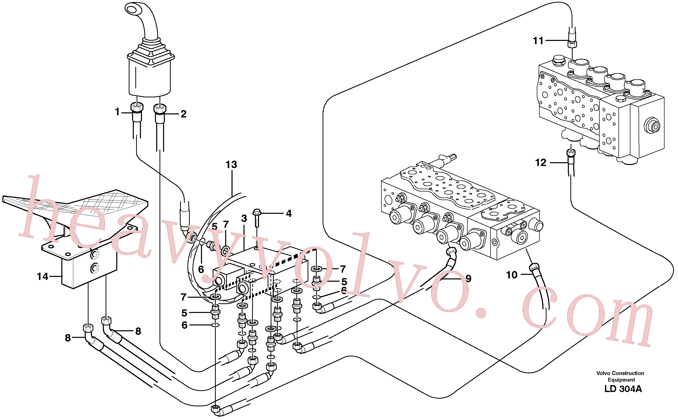 VOE14378961 for Volvo Servo hydraulics, grab bucket, X1(LD304A assembly)