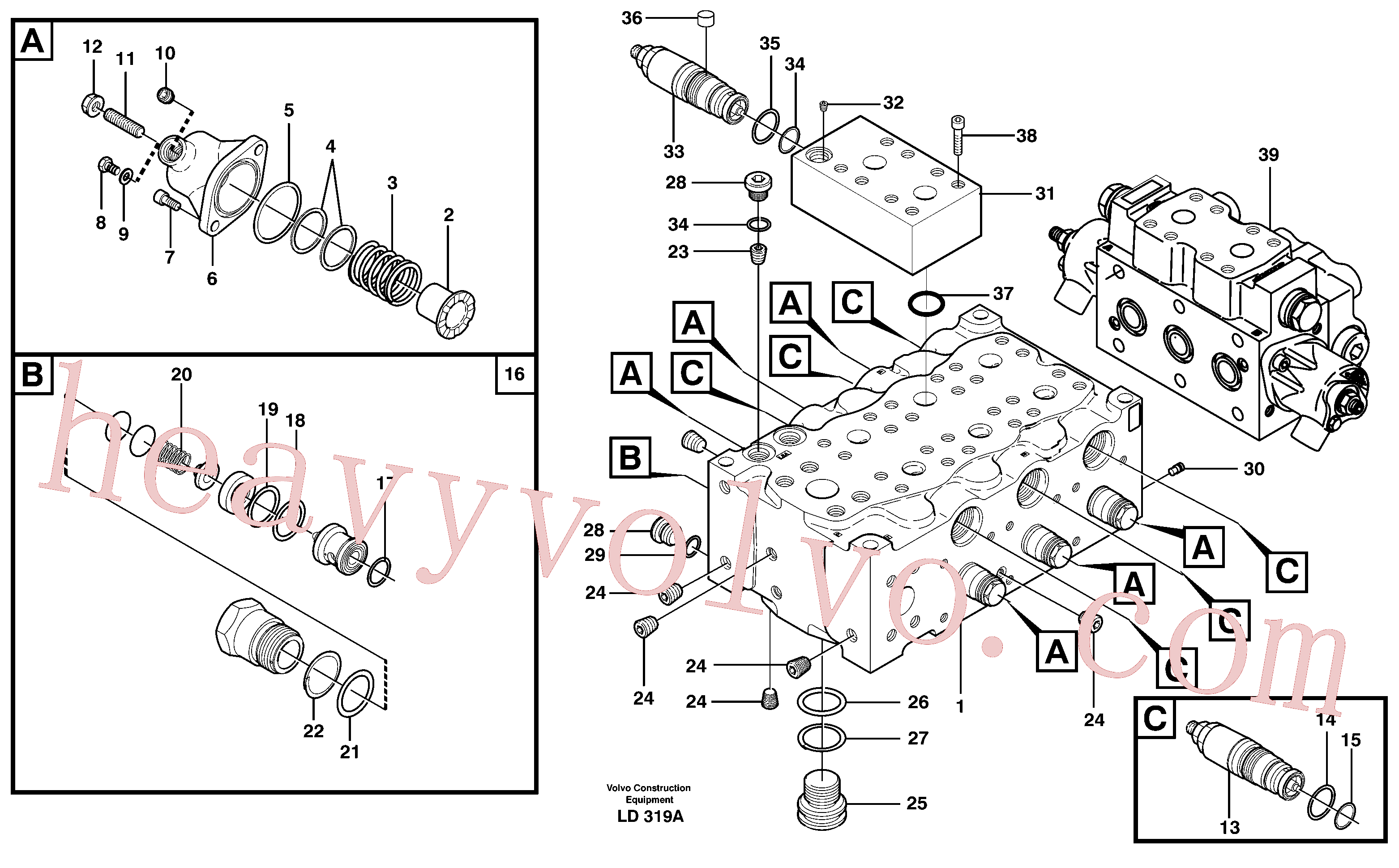 VOE11707882 for Volvo Main valve assembly, A(LD319A assembly)