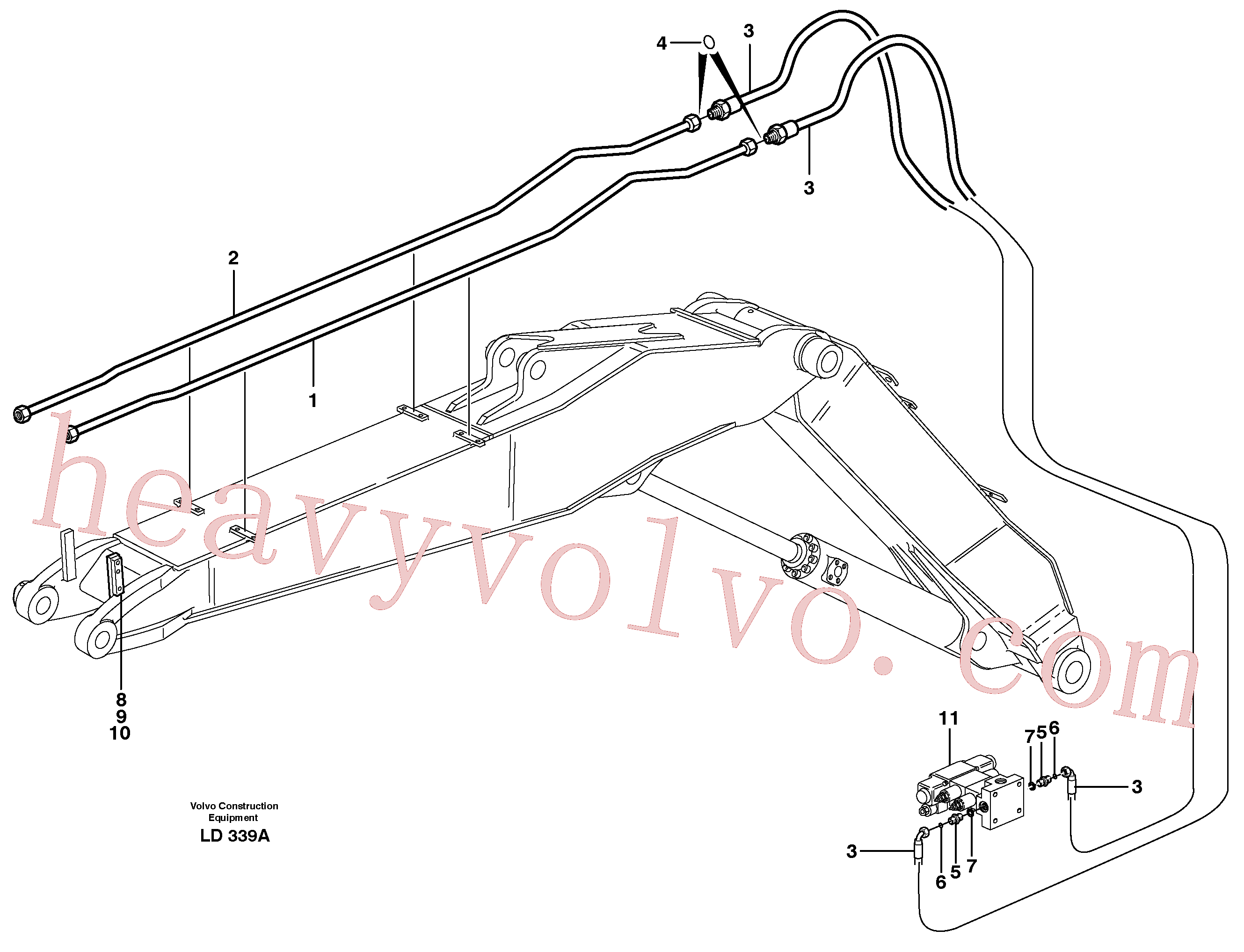 VOE14372070 for Volvo Hydr. equipm. on adjustable boom , 5,1m. X3(LD339A assembly)