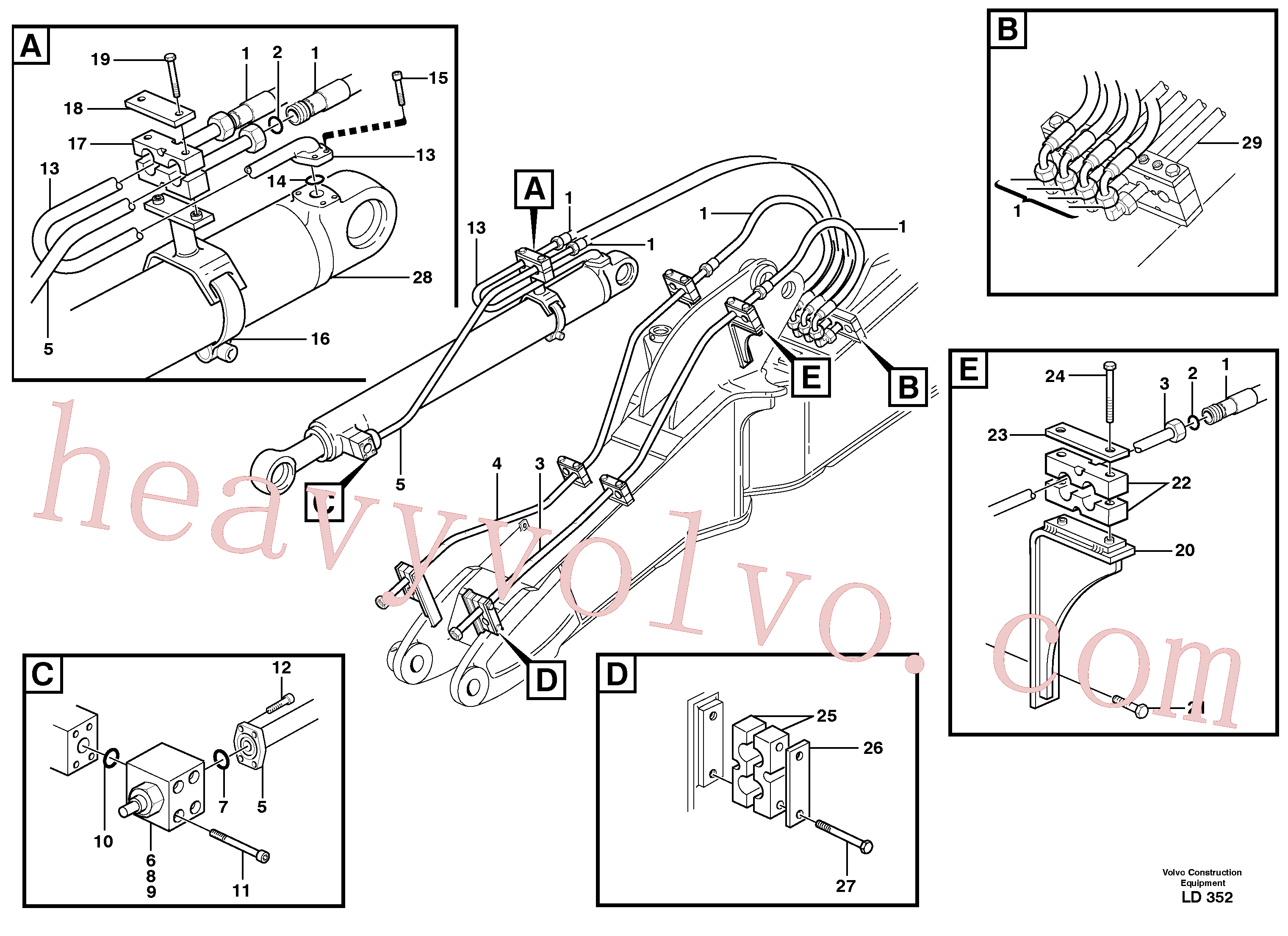 VOE14372665 for Volvo Hydr. equipm. on boom, front, offset(LD352 assembly)