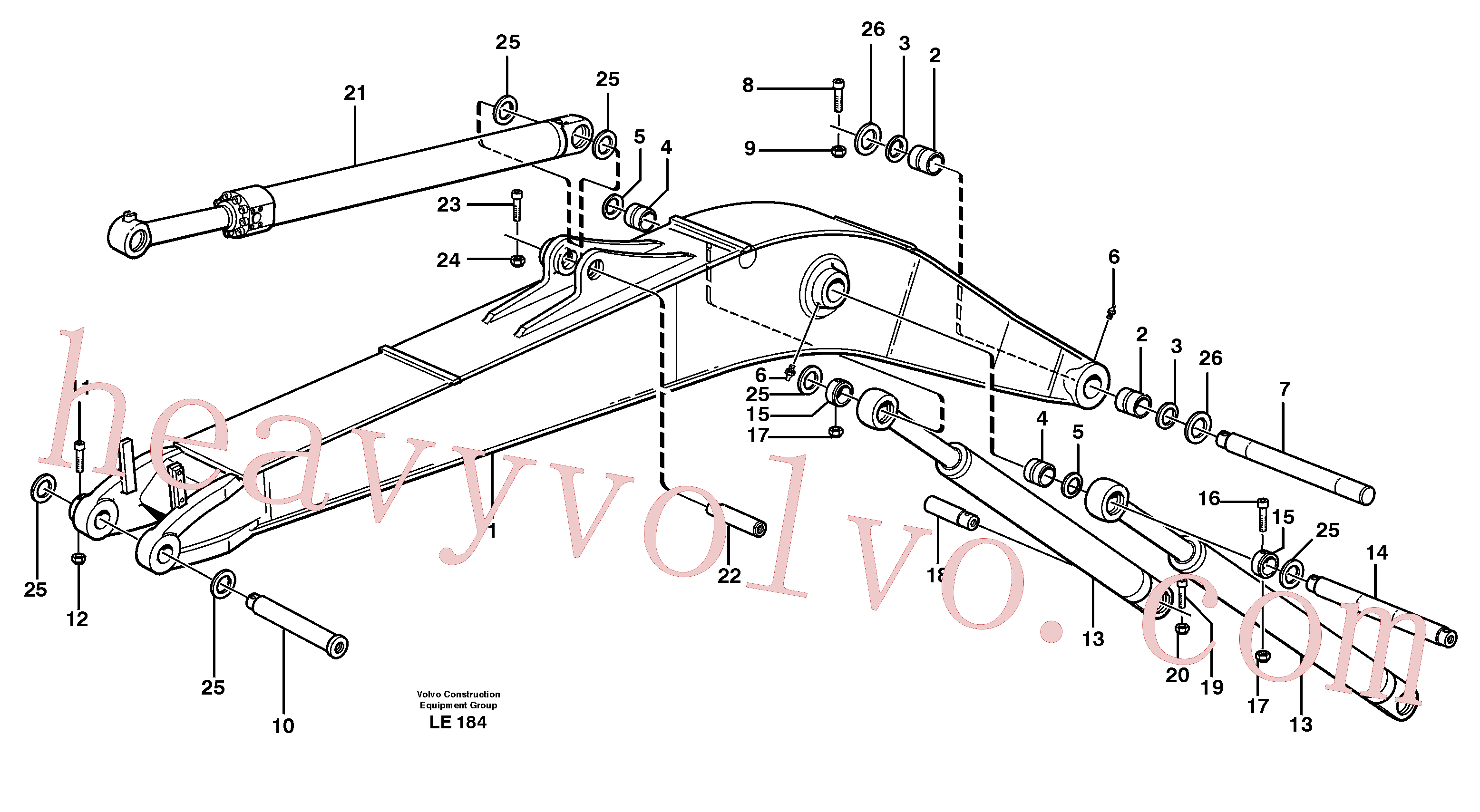 VOE14373420 for Volvo Backhoe boom incl. attachements, 5,0m(LE184 assembly)