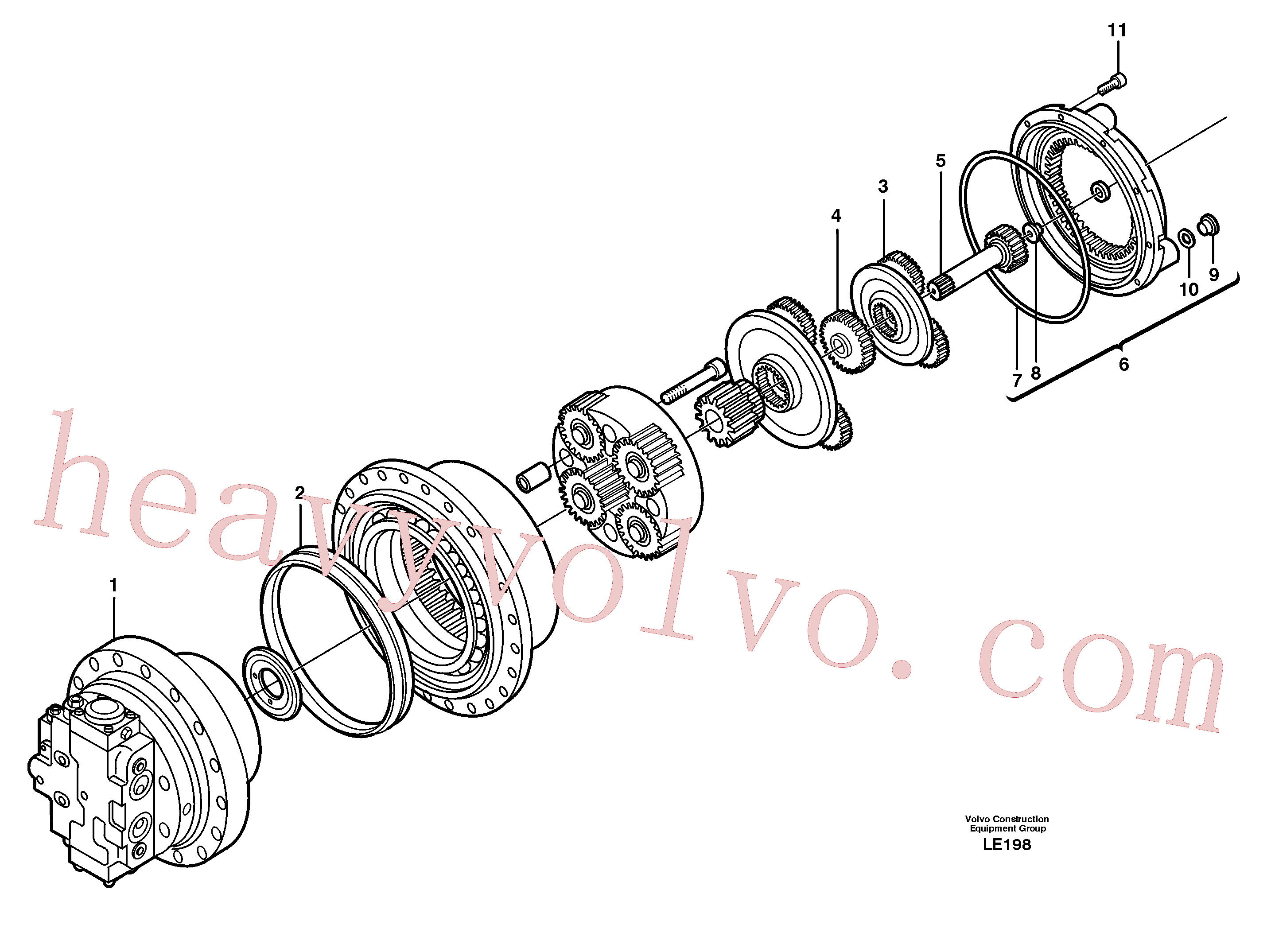 VOE14262080 for Volvo Track gear, travel(LE198 assembly)