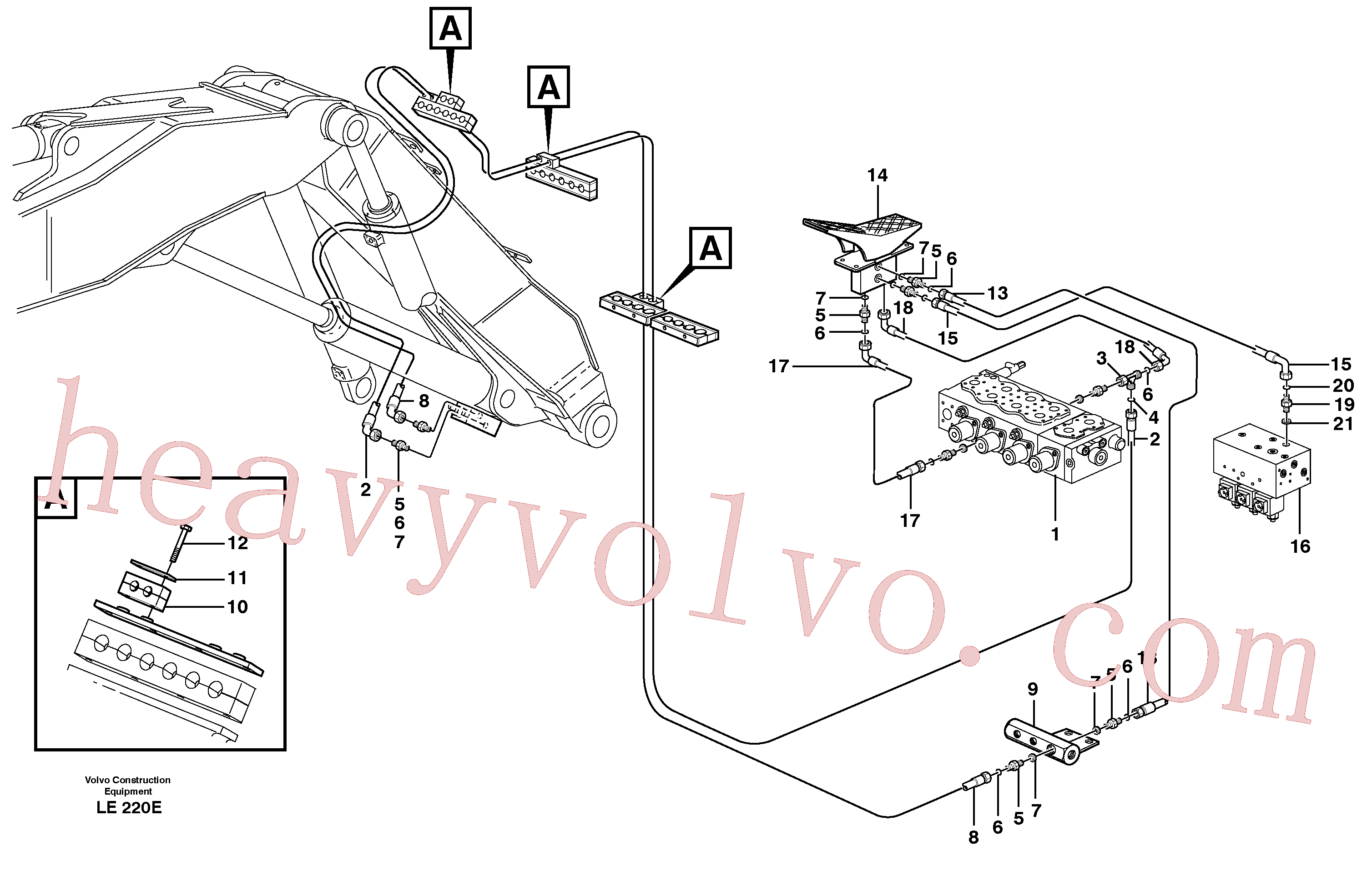 VOE14378760 for Volvo Servo hydraulics, adjustable boom. X2(LE220E assembly)