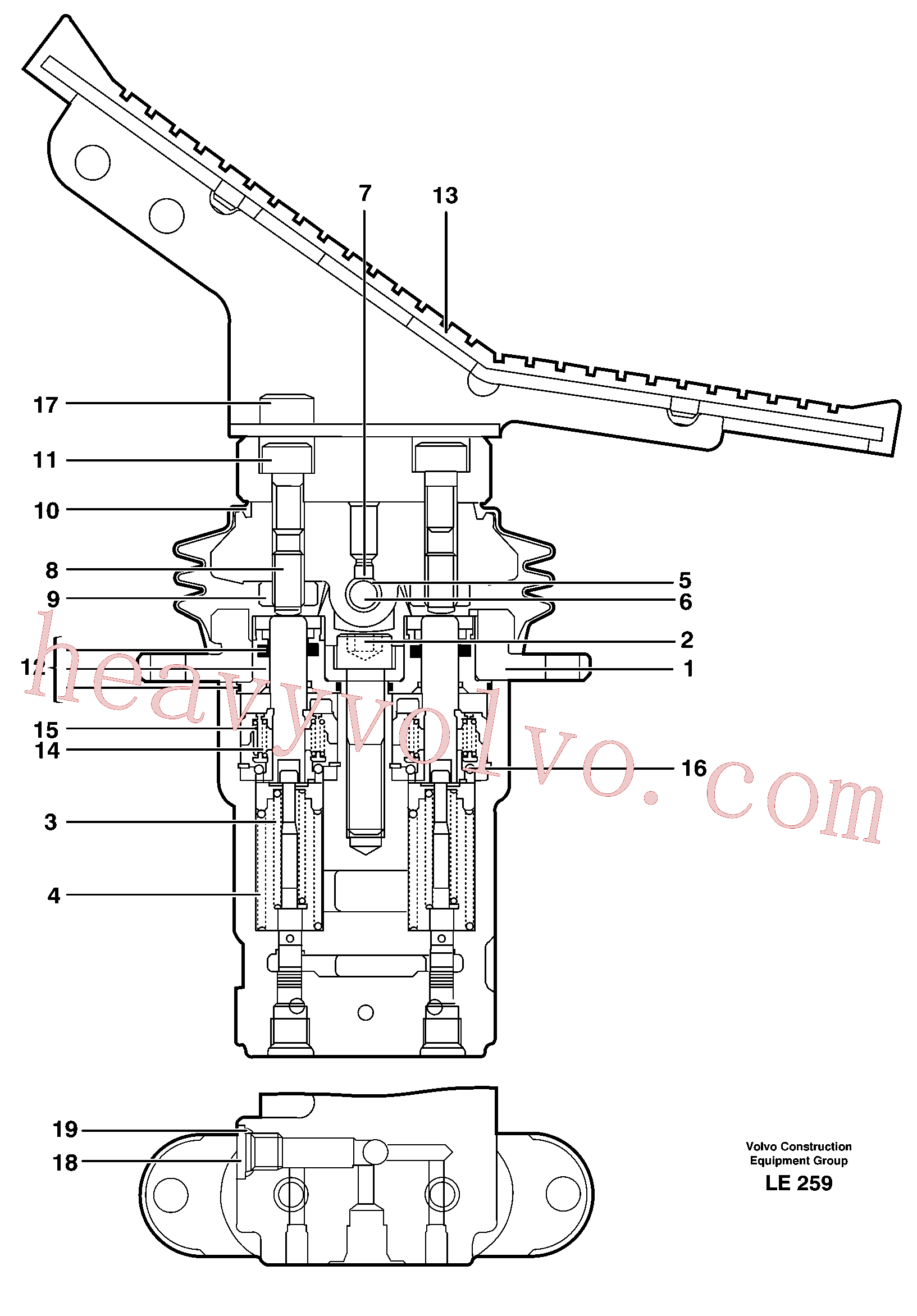 VOE14371649 for Volvo Footbrake valve, transport(LE259 assembly)