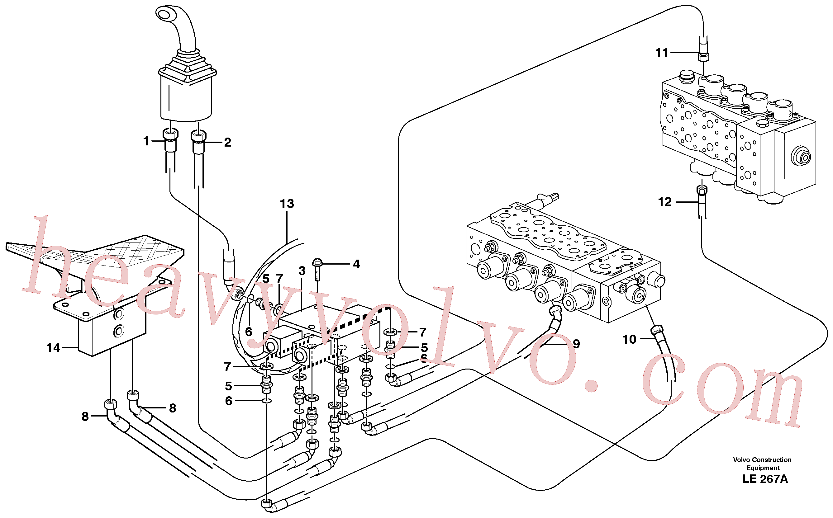 VOE14378961 for Volvo Servo hydraulics, grab bucket(LE267A assembly)