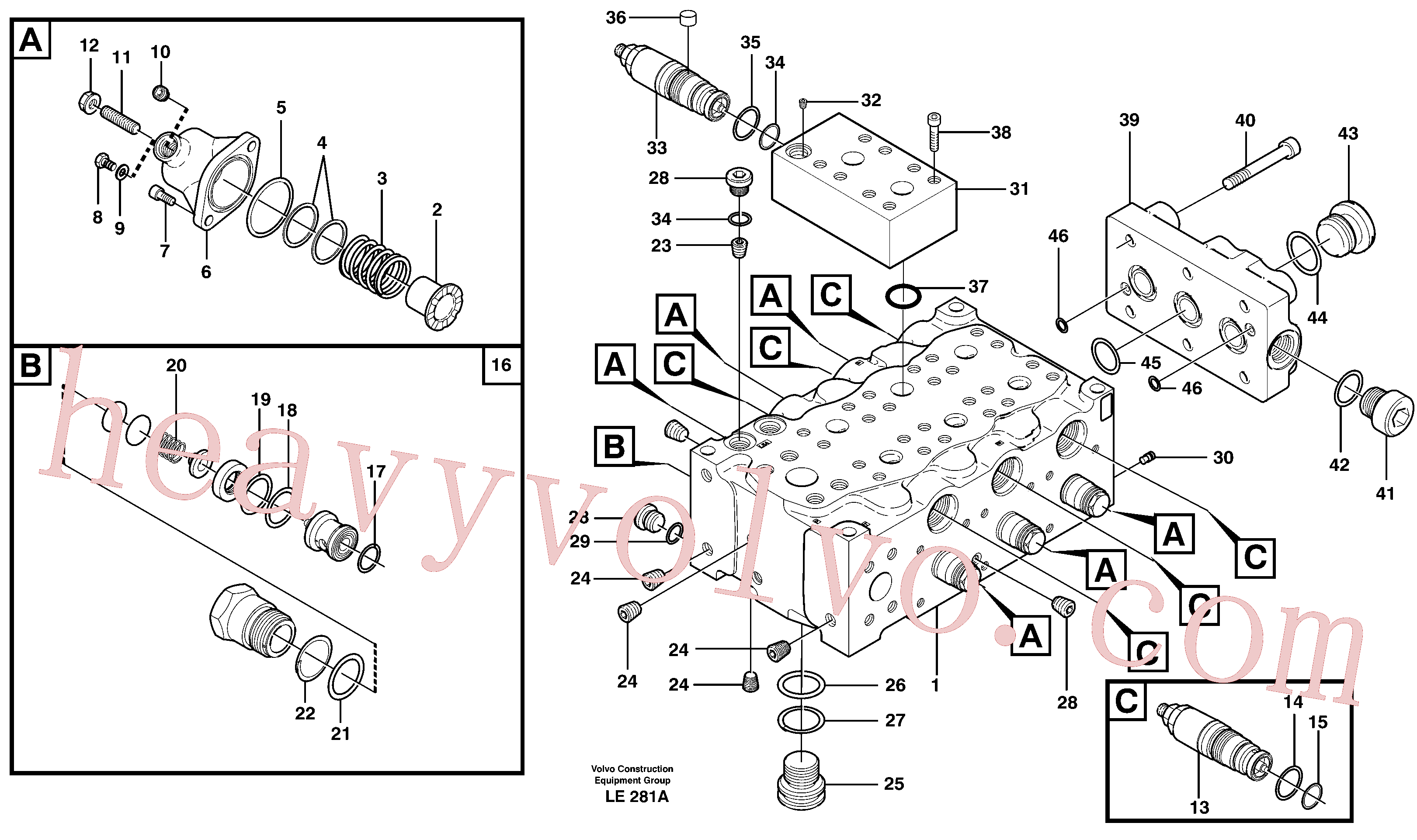 VOE11707882 for Volvo Main valve assembly, A(LE281A assembly)