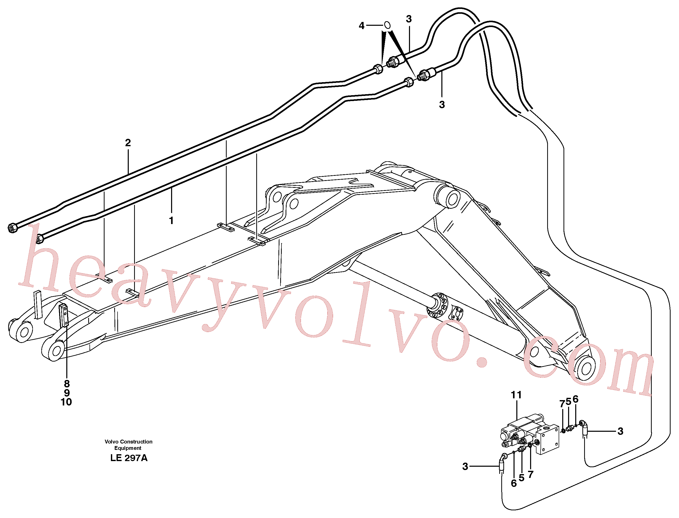 VOE13933915 for Volvo Hydr. equipm. on adjustable boom , 5,1m. X3(LE297A assembly)