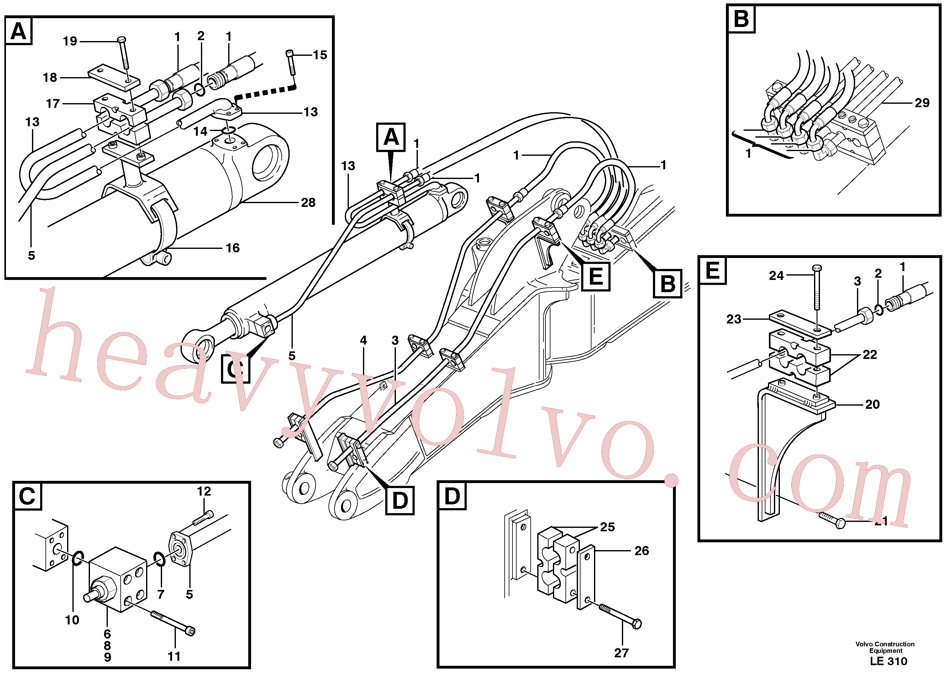 VOE14372665 for Volvo Hydr. equipm. on boom, front, offset(LE310 assembly)