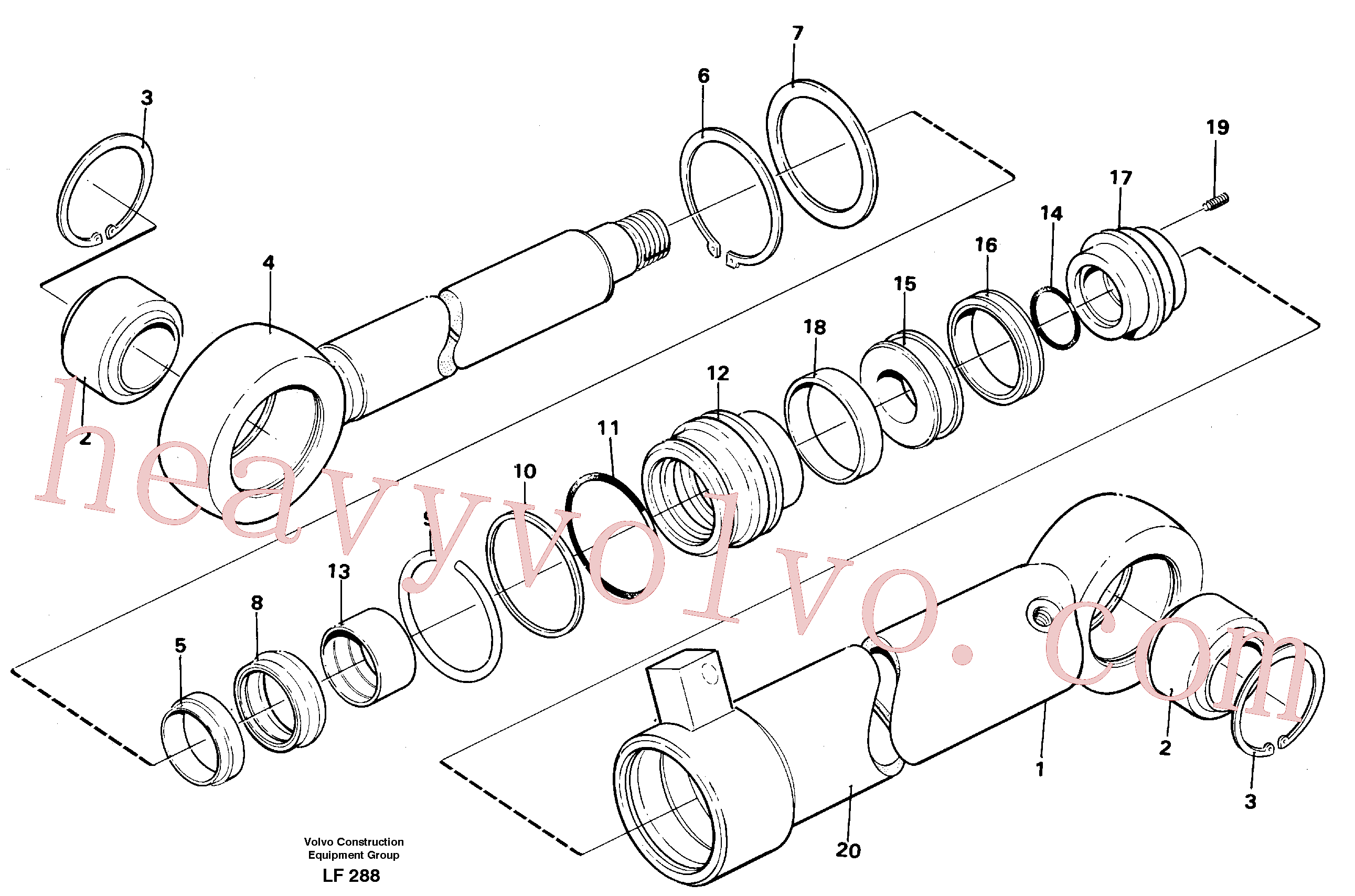 VOE14237789 for Volvo Hydraulic cylinder, slope bucket(LF288 assembly)