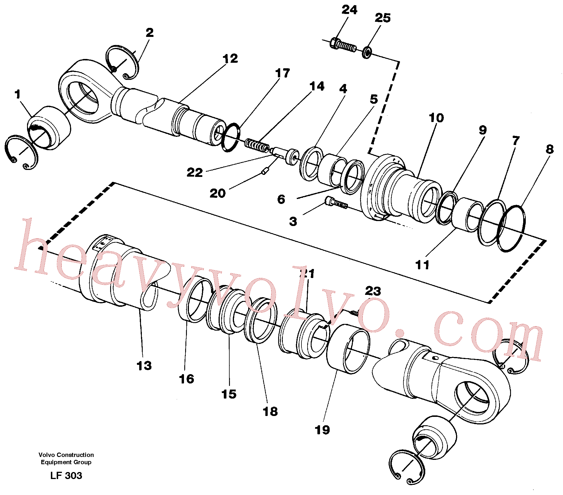 VOE14237771 for Volvo Dipper arm cylinder(LF303 assembly)