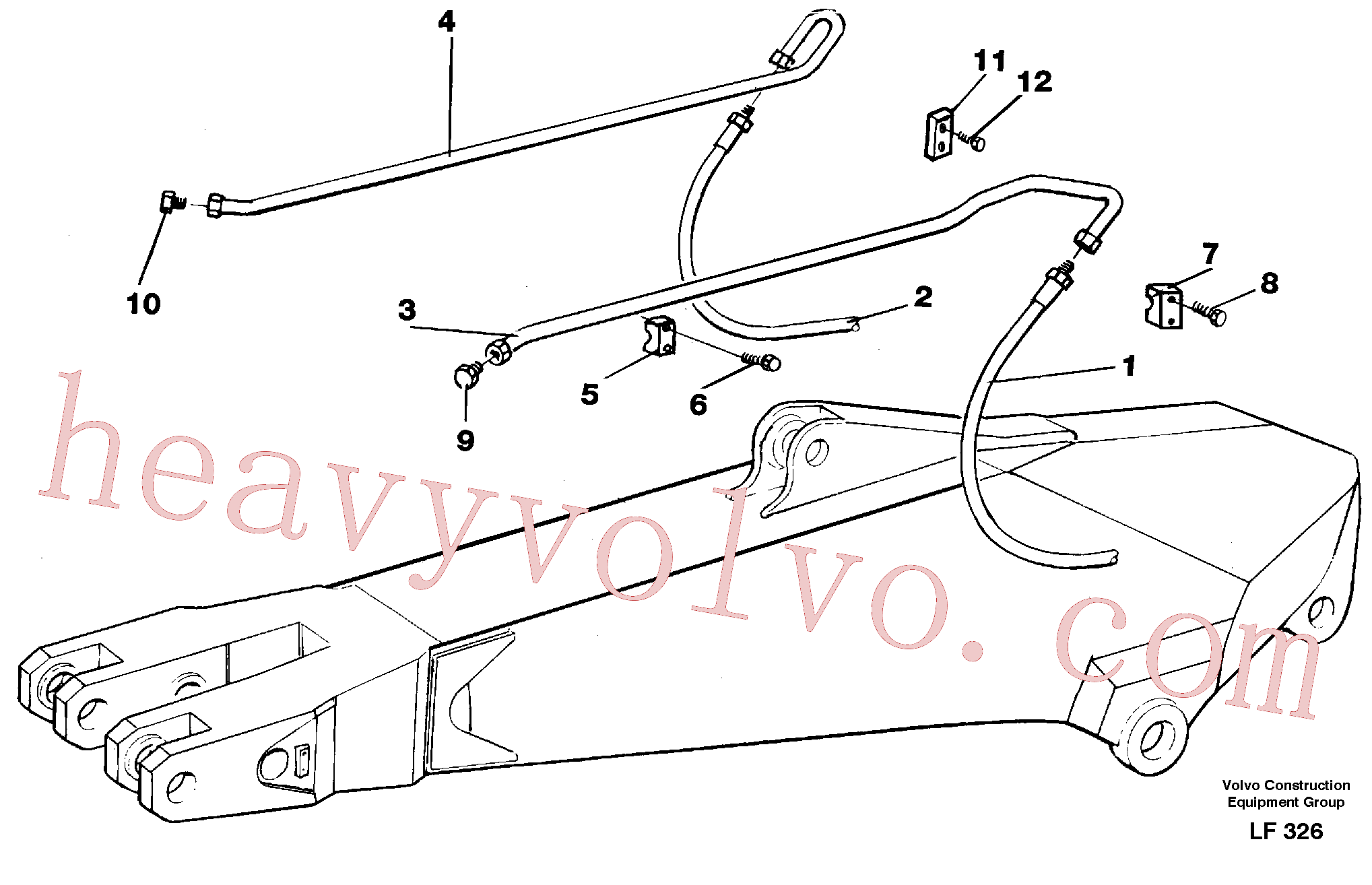 VOE14254444 for Volvo Hammer hydraulics on dipper arm, 2.00 m, 2.40 m, 2.80 m.(LF326 assembly)