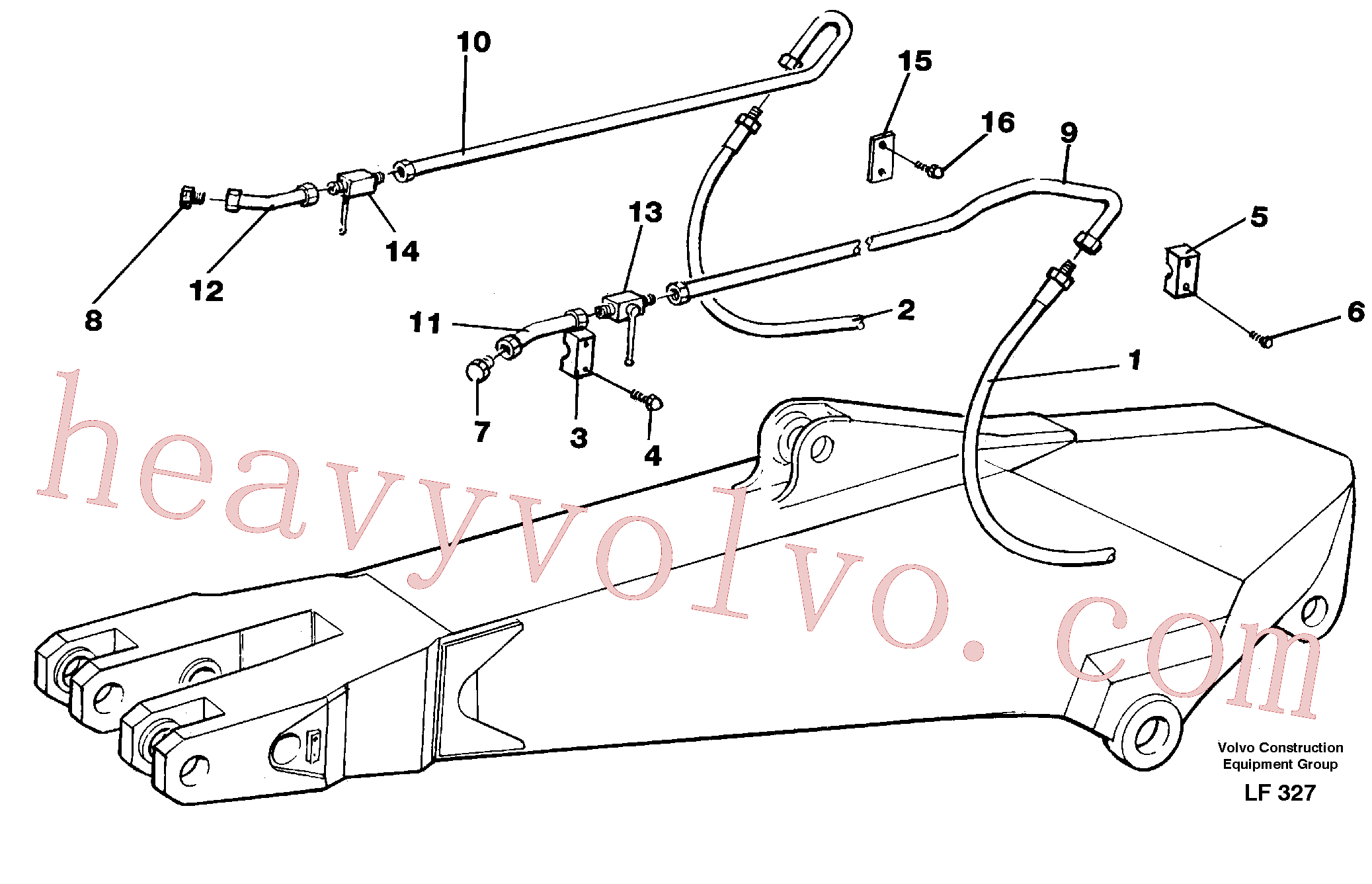 VOE11702733 for Volvo Hammer hydraulics for dipper arm incl. shut-offcocks.(LF327 assembly)