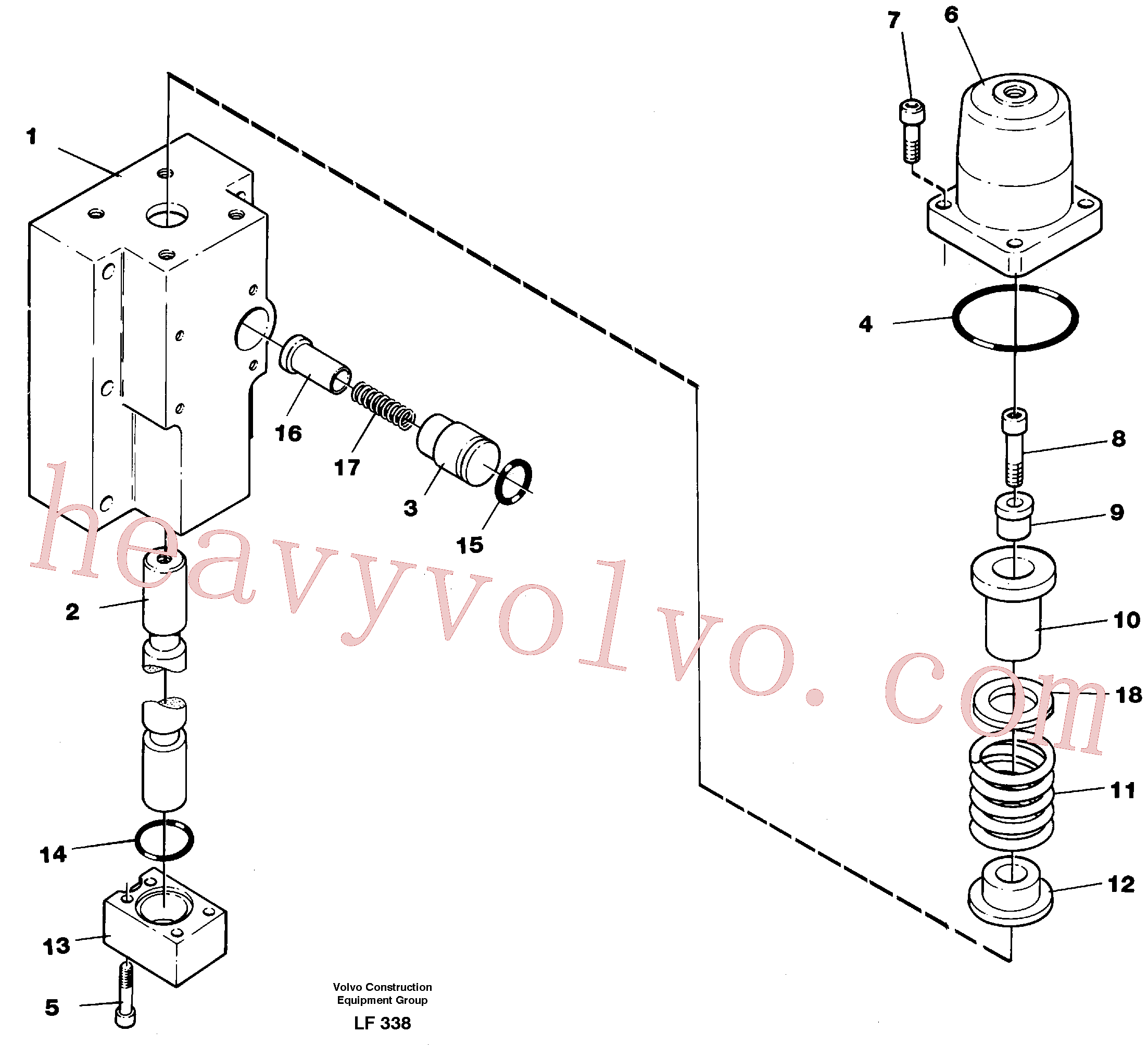 VOE14265045 for Volvo Four-way valve, boom secondary(LF338 assembly)