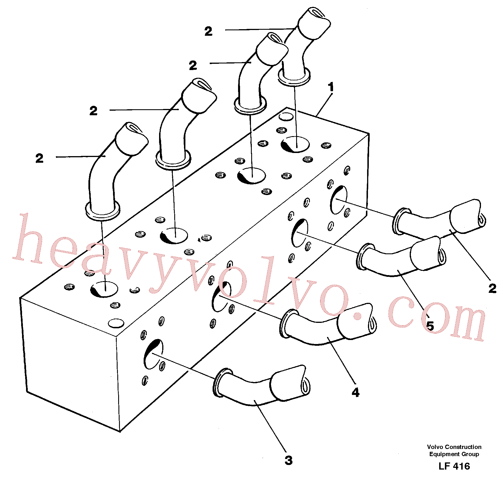 VOE14055011 for Volvo Connection block with hoses(LF416 assembly)