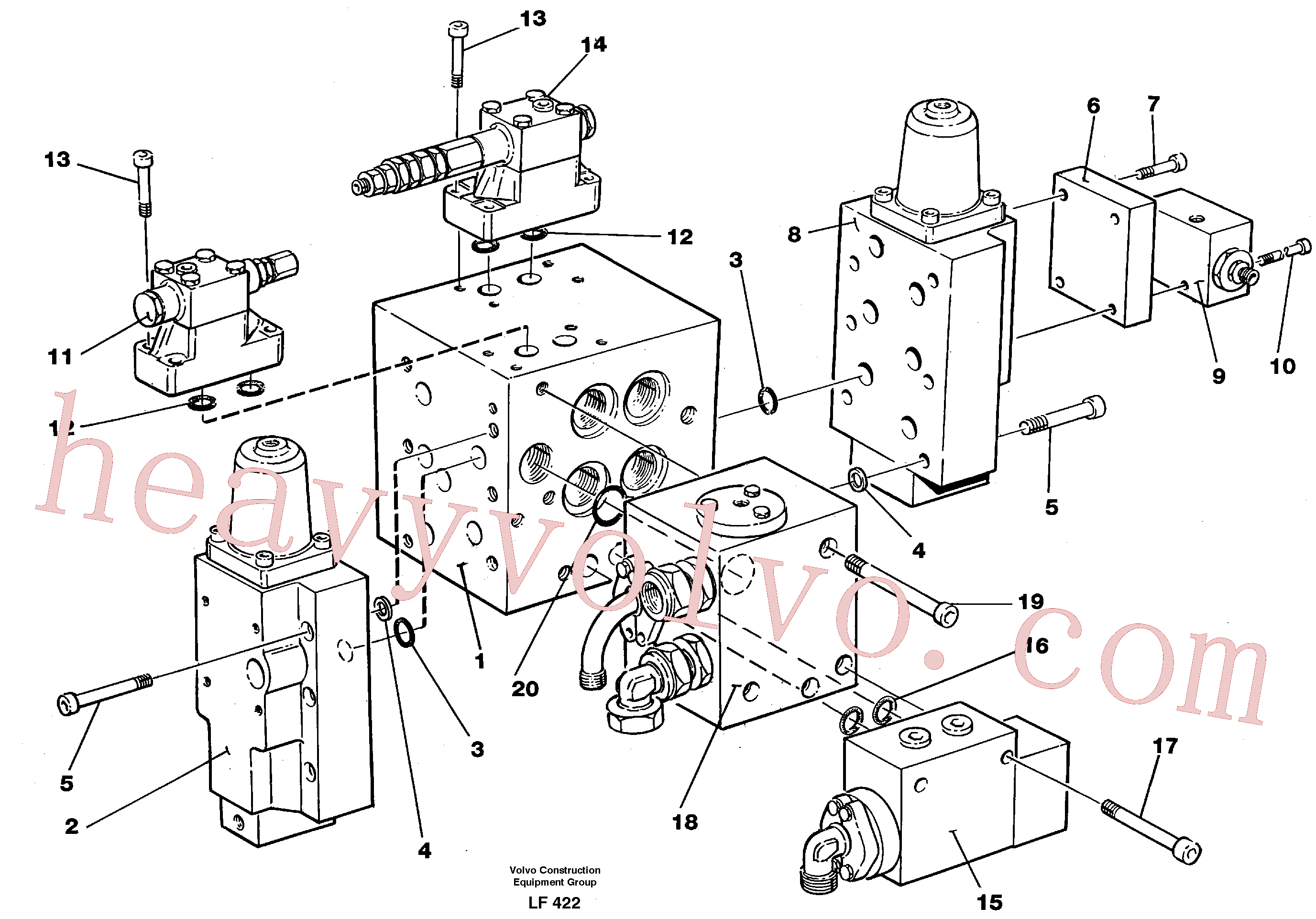 VOE14023256 for Volvo Slew valve assembly Valves(LF422 assembly)