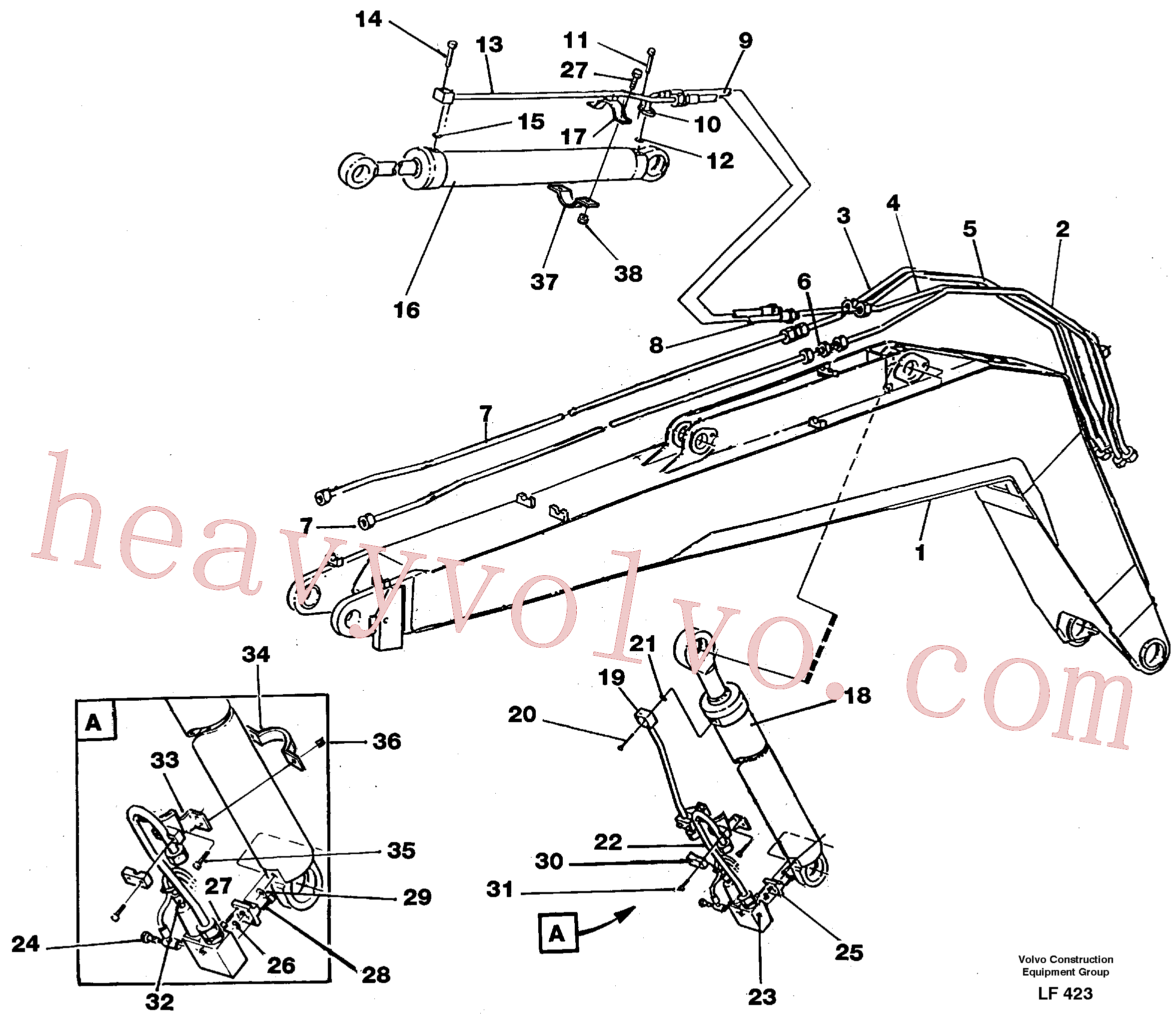 VOE14255452 for Volvo Hydraulic system, boom 5.20 m(LF423 assembly)